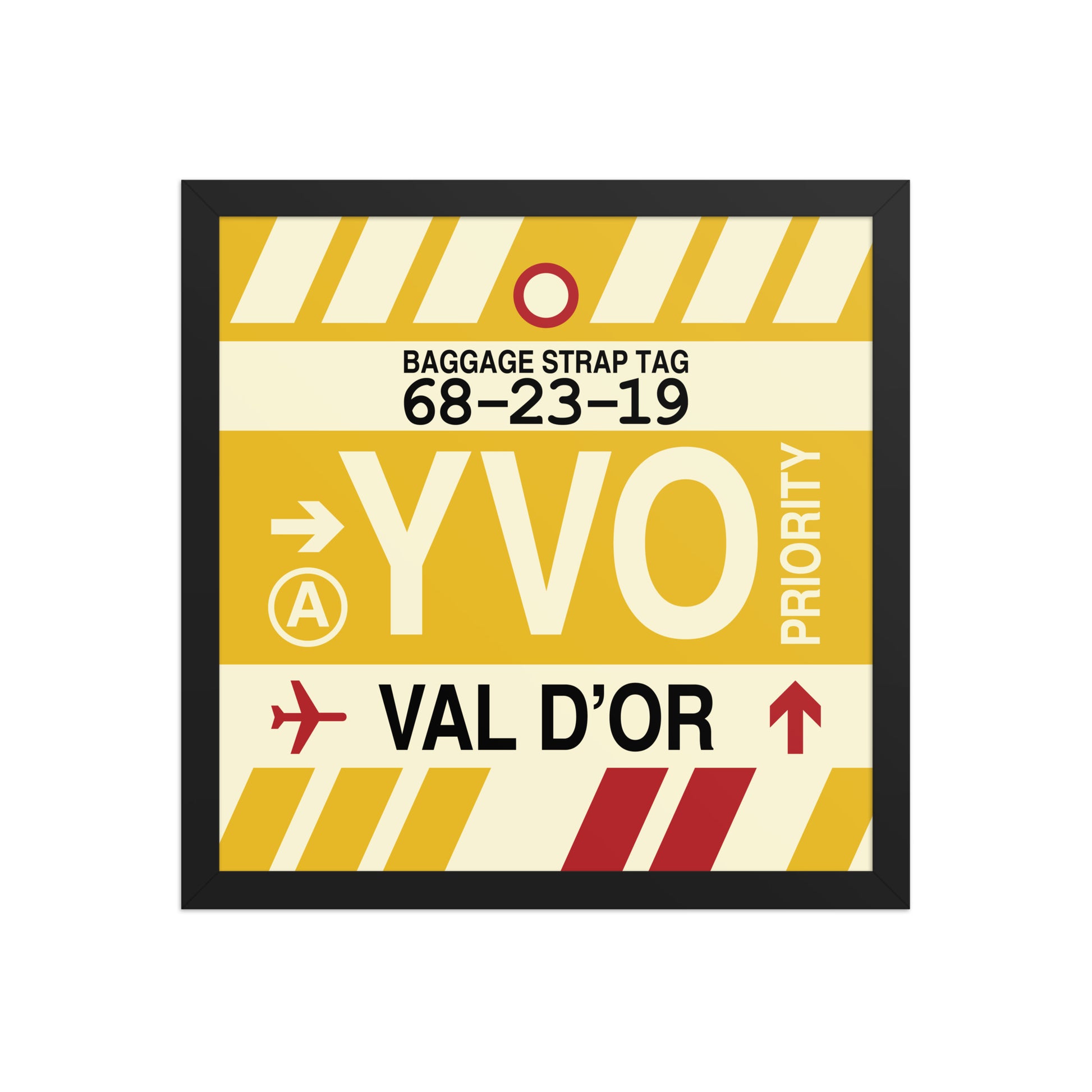 YVO Val D'Or Framed Print • Jet Age Baggage Tag Design • YHM Designs - Image 04