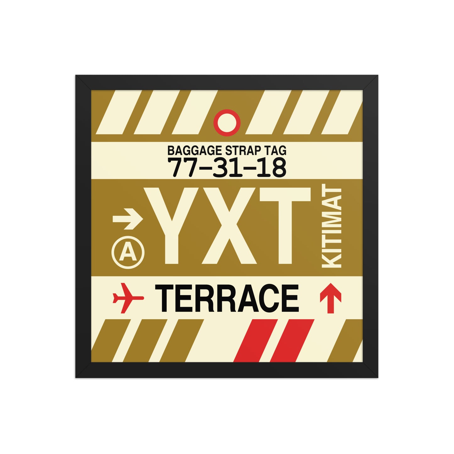YXT Terrace Framed Print • Jet Age Baggage Tag Design • YHM Designs - Image 04