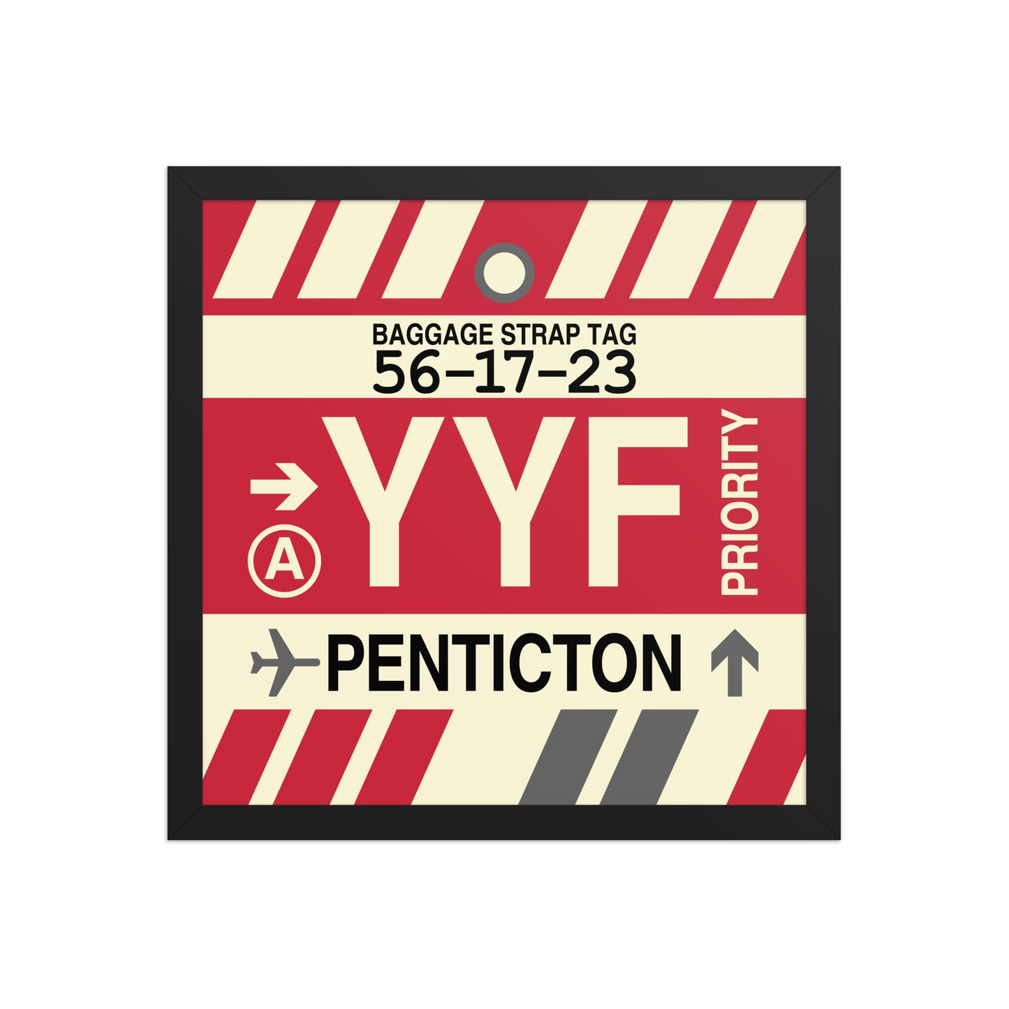 YYF Penticton Framed Print • Jet Age Baggage Tag Design • YHM Designs - Image 04