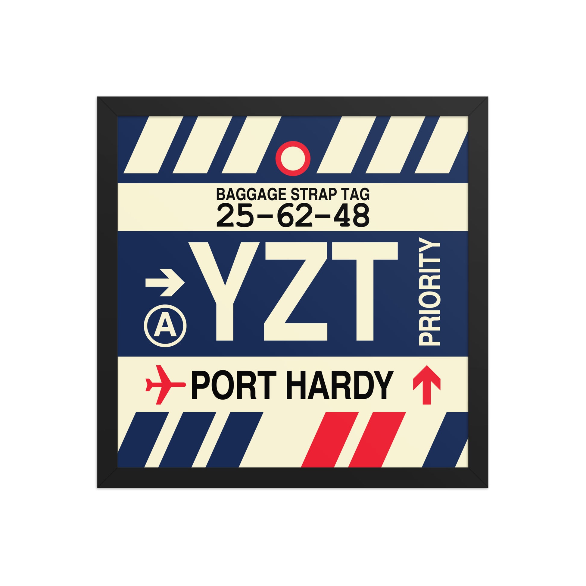 YZT Port Hardy Framed Print • Jet Age Baggage Tag Design • YHM Designs - Image 04