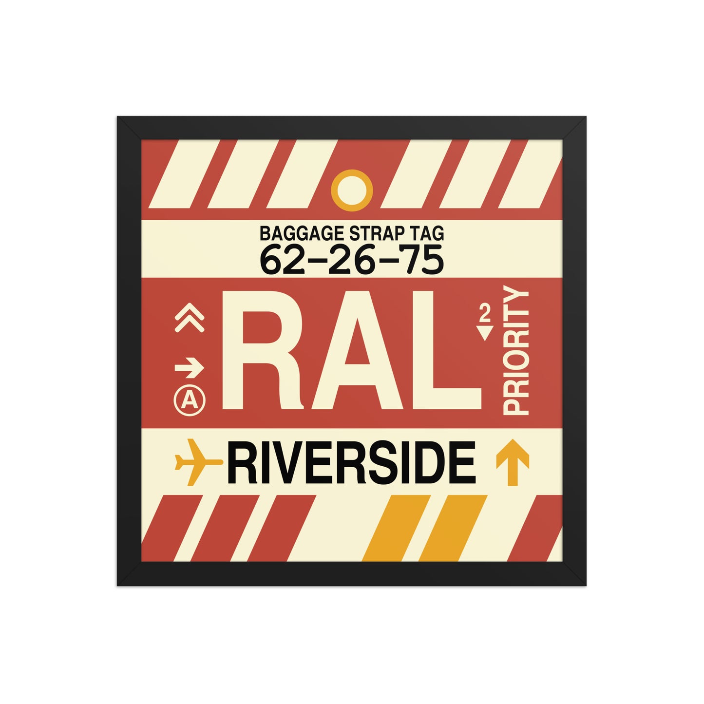RAL Riverside Framed Print • Jet Age Baggage Tag Design • YHM Designs - Image 04