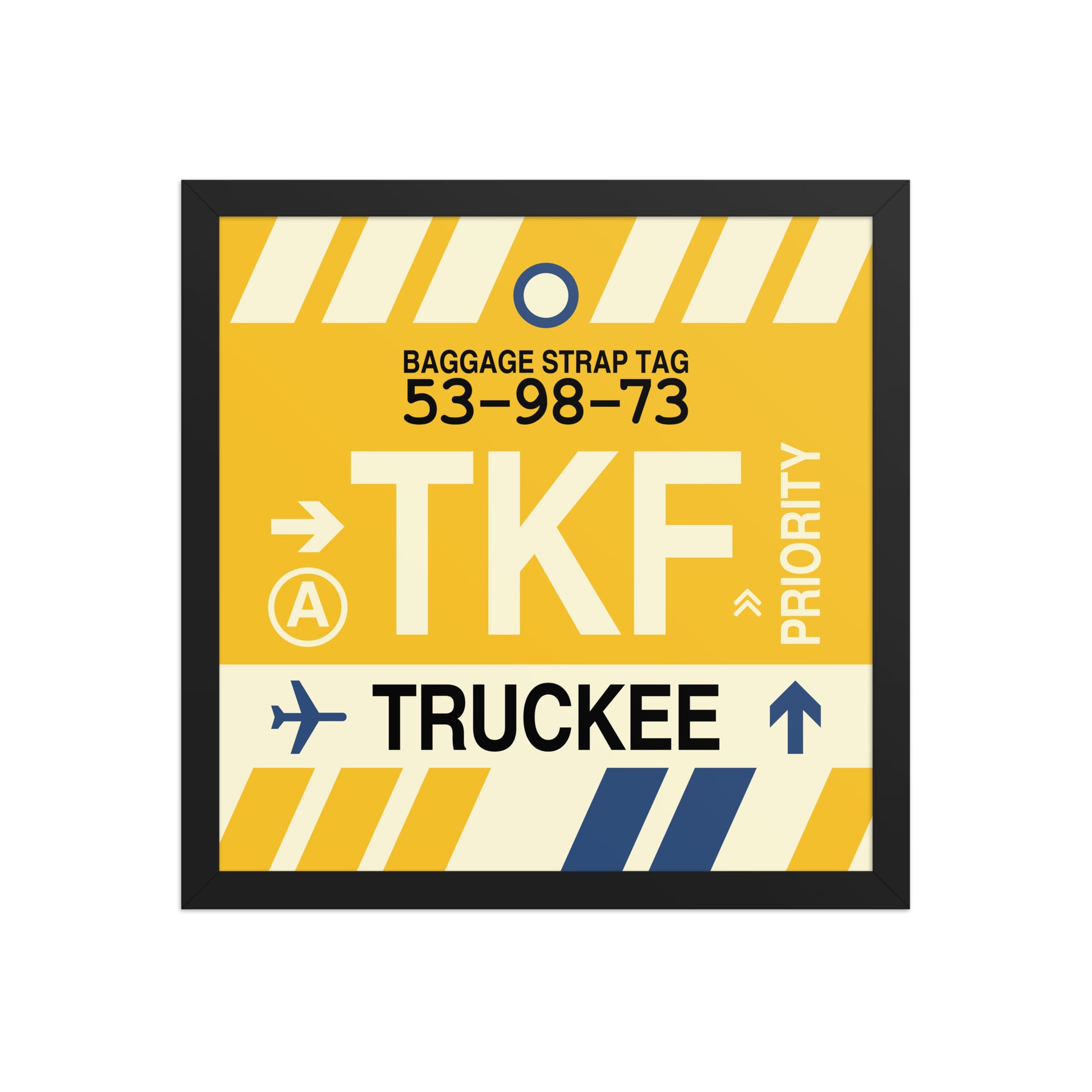TKF Truckee Framed Print • Jet Age Baggage Tag Design • YHM Designs - Image 04