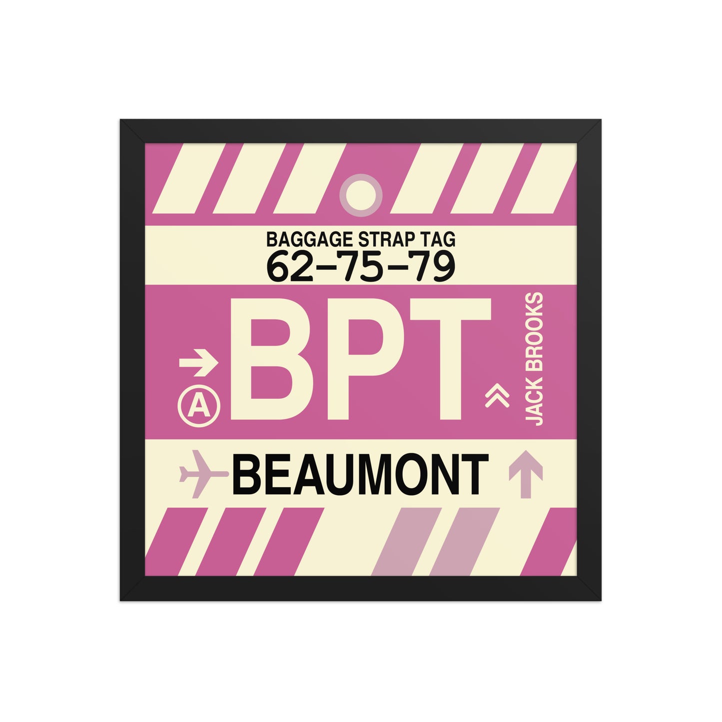 BPT Beaumont Framed Print • Jet Age Baggage Tag Design • YHM Designs - Image 04