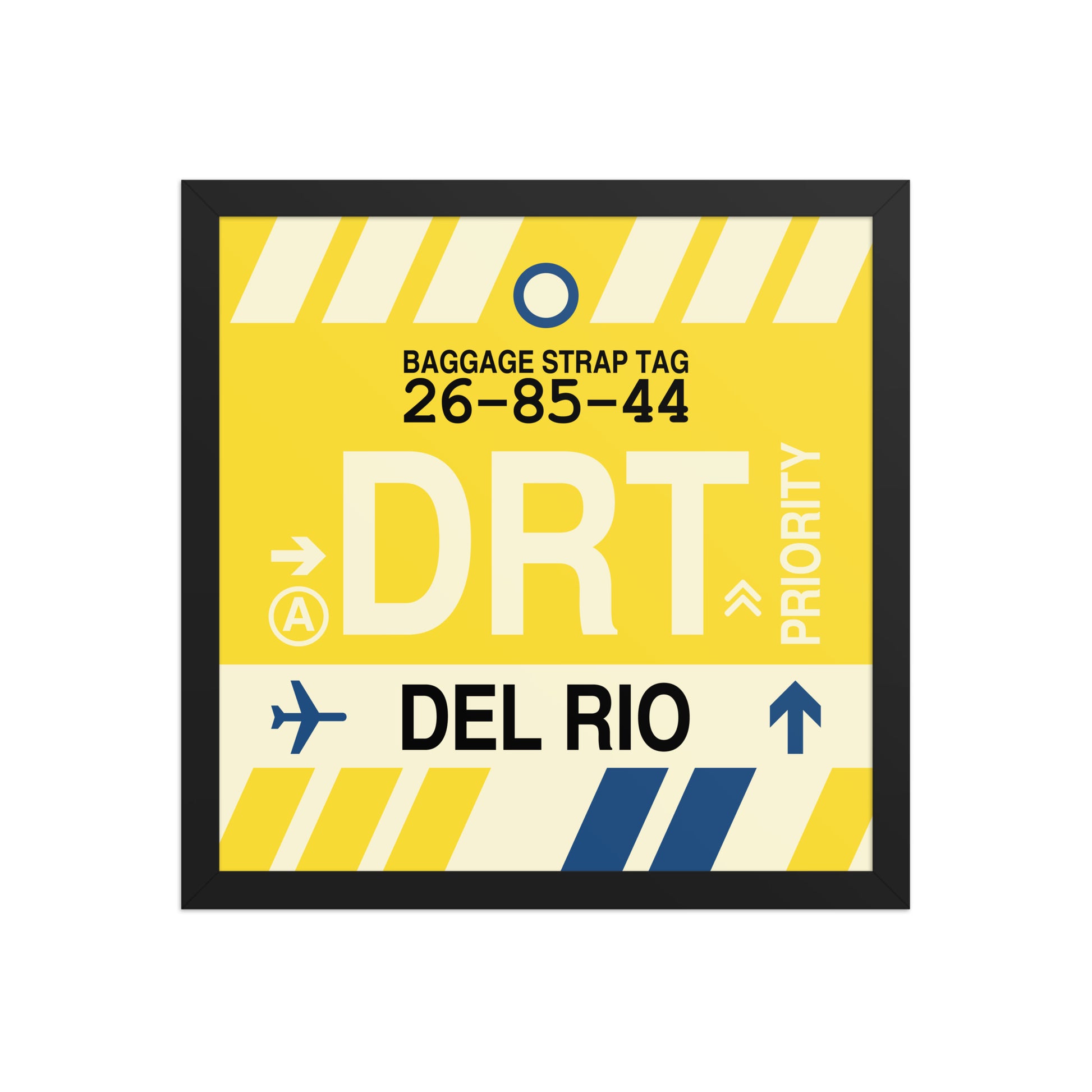 DRT Del Rio Framed Print • Jet Age Baggage Tag Design • YHM Designs - Image 04