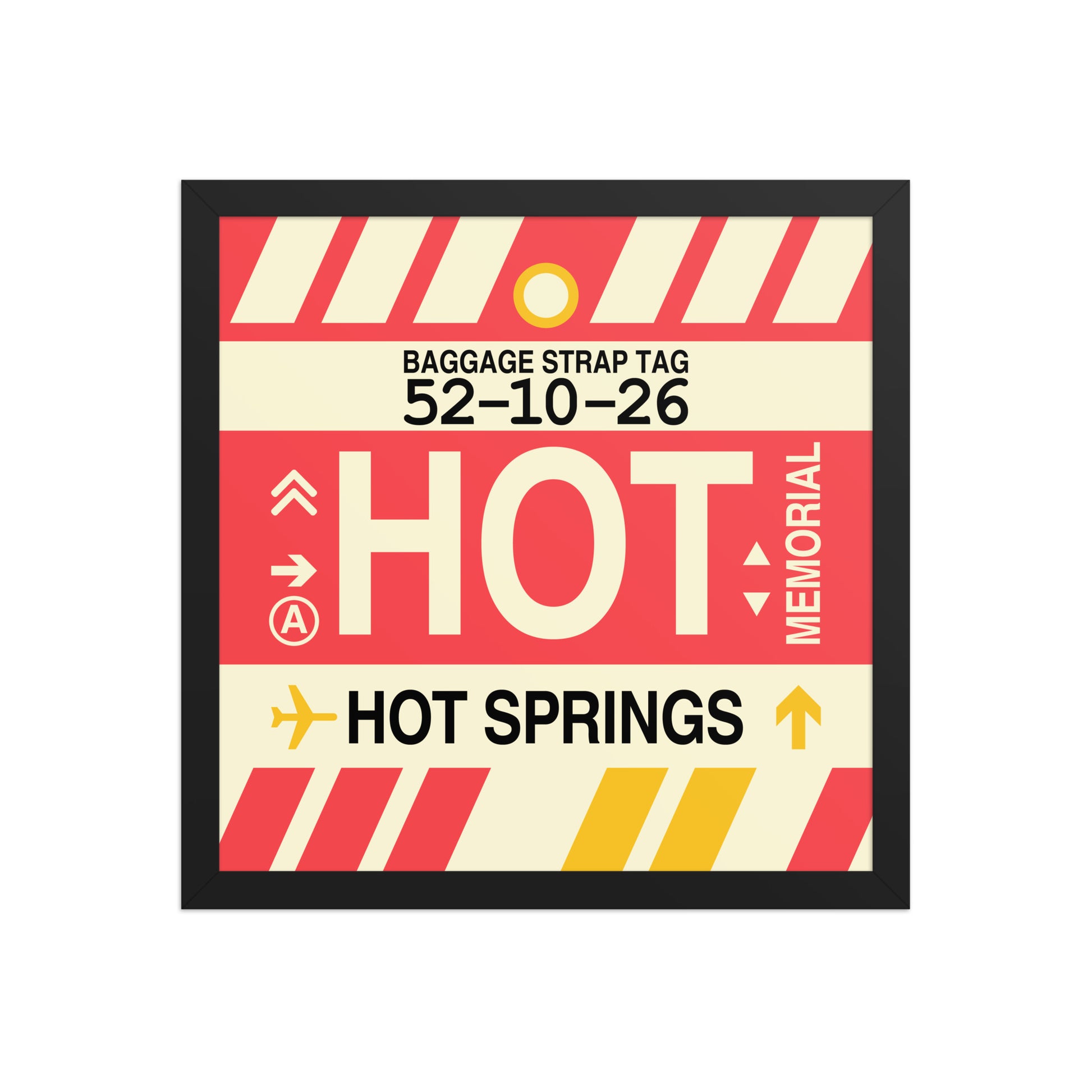 HOT Hot Springs Framed Print • Jet Age Baggage Tag Design • YHM Designs - Image 04