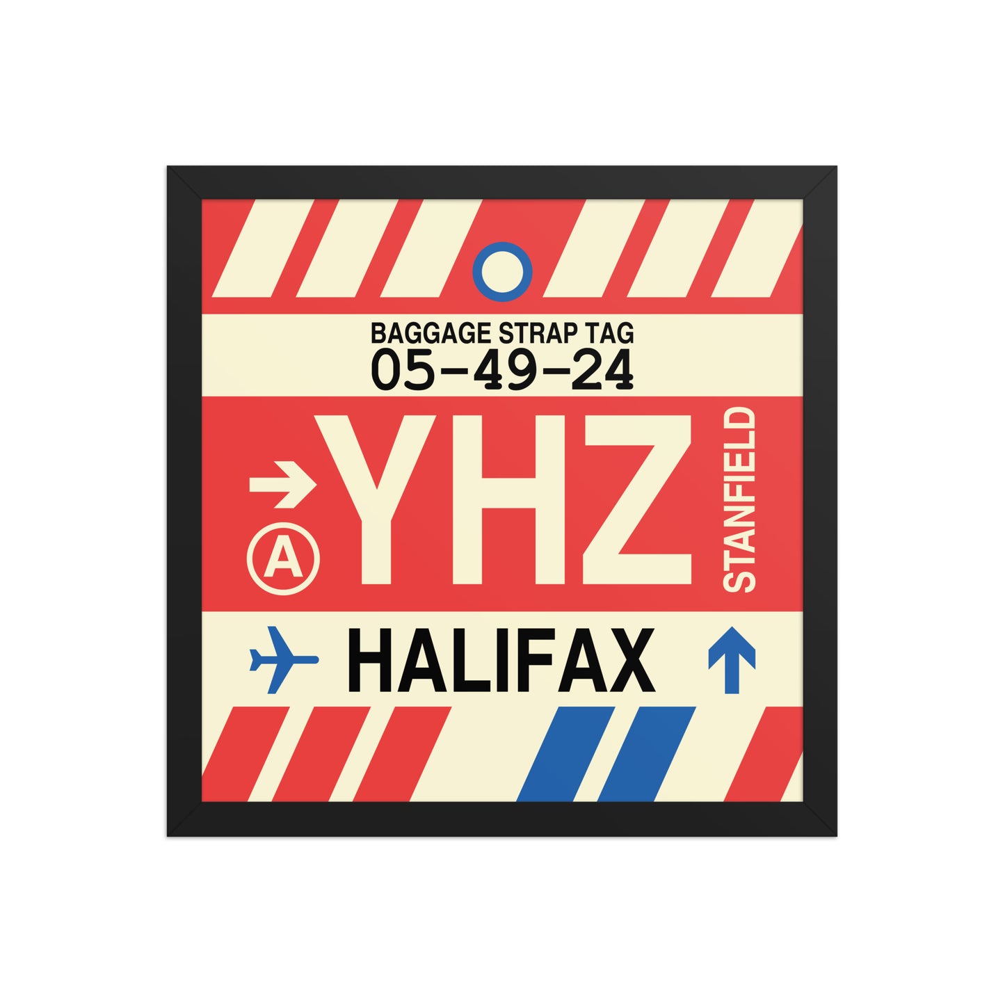 YHZ Halifax Framed Print • Jet Age Baggage Tag Design • YHM Designs - Image 07