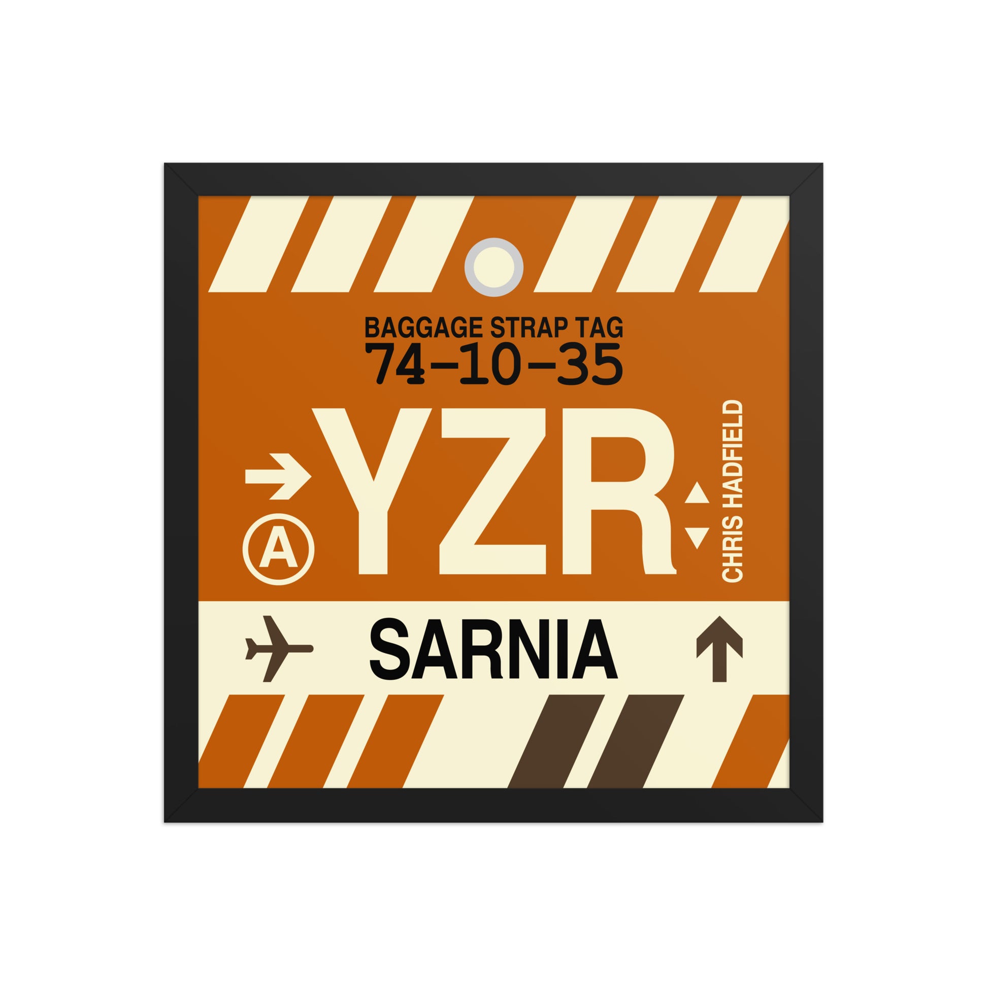 YZR Sarnia Framed Print • Jet Age Baggage Tag Design • YHM Designs - Image 07