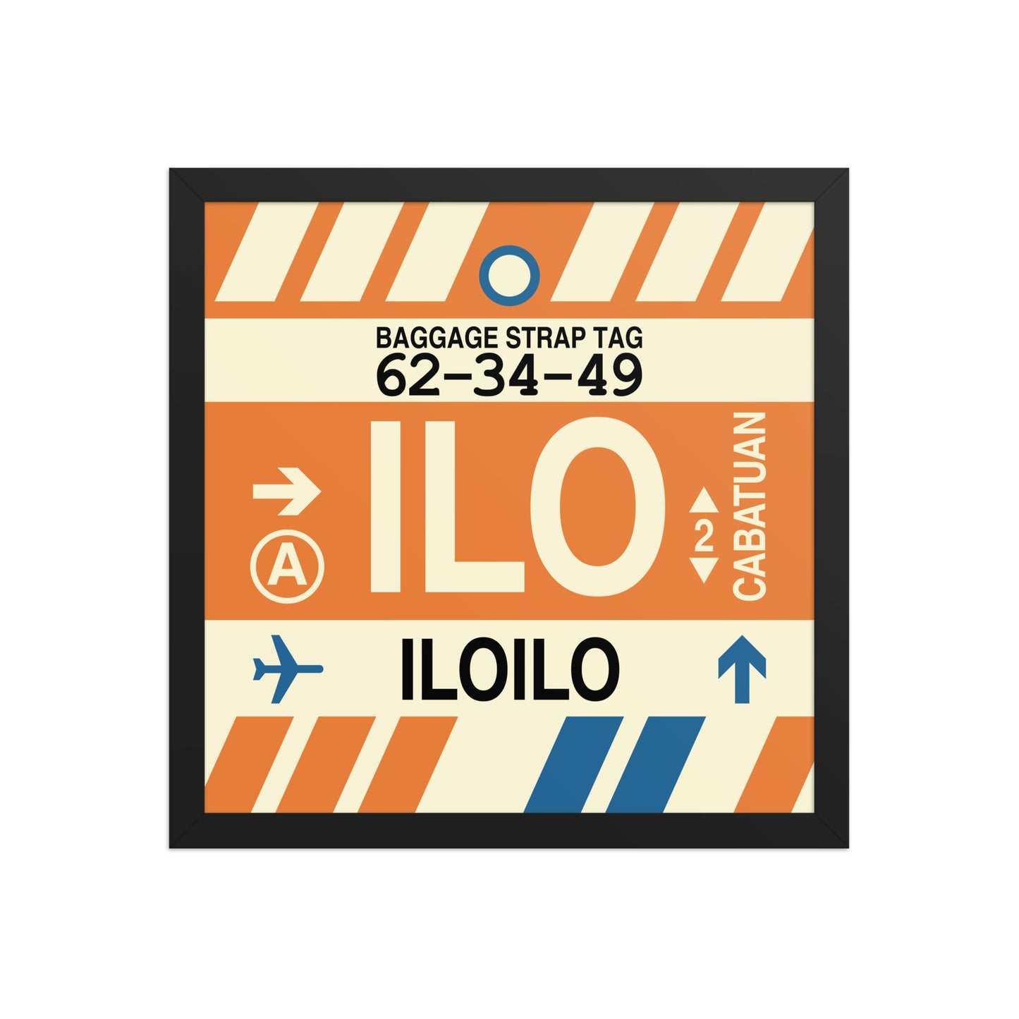 ILO Iloilo Framed Print • Jet Age Baggage Tag Design • YHM Designs - Image 04