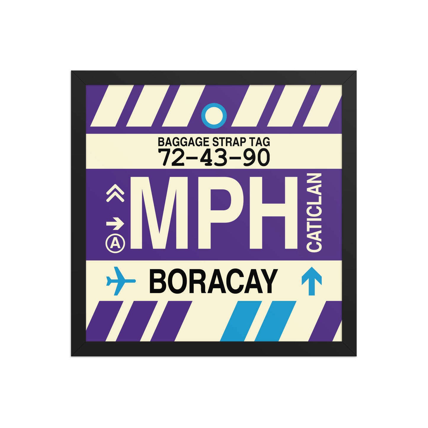 MPH Boracay Framed Print • Jet Age Baggage Tag Design • YHM Designs - Image 04