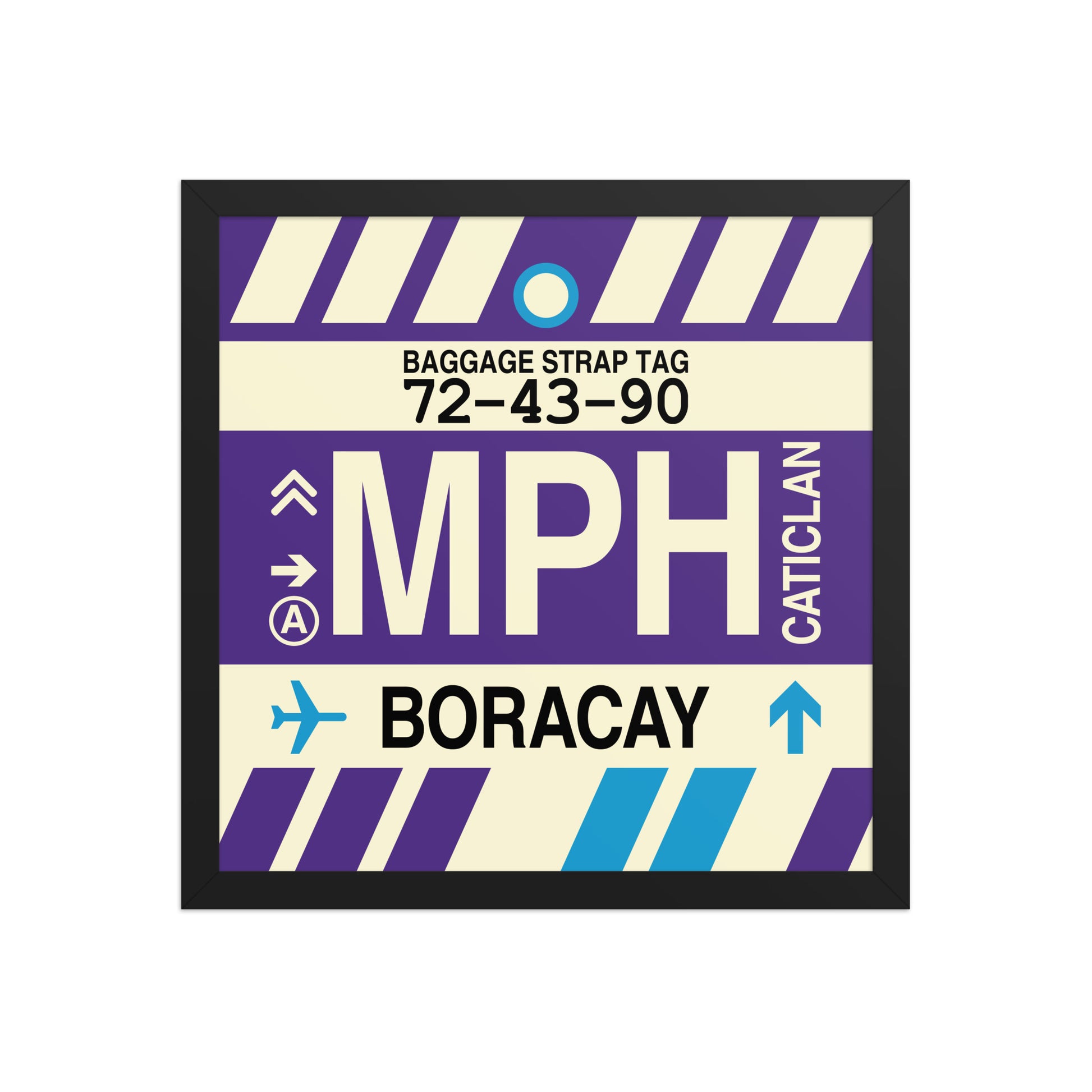 MPH Boracay Framed Print • Jet Age Baggage Tag Design • YHM Designs - Image 04
