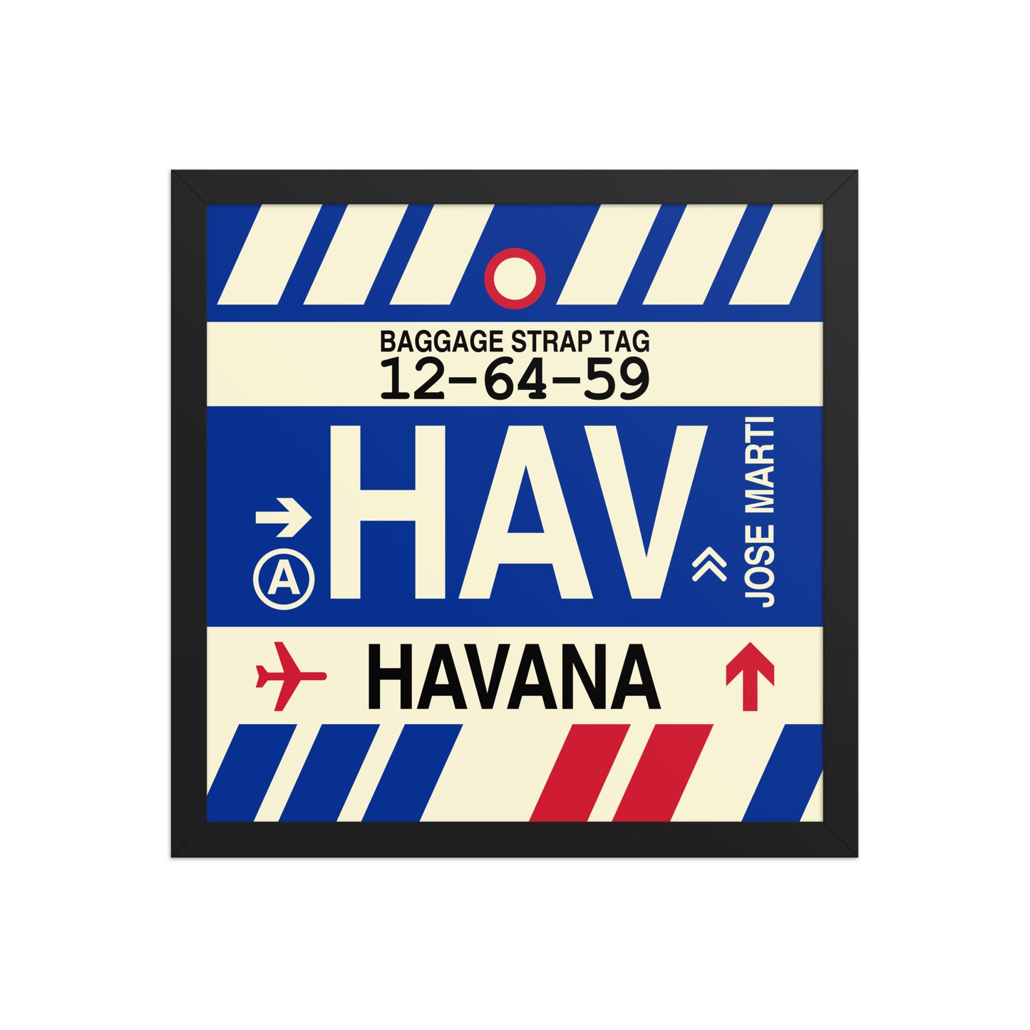HAV Havana Framed Print • Jet Age Baggage Tag Design • YHM Designs - Image 07