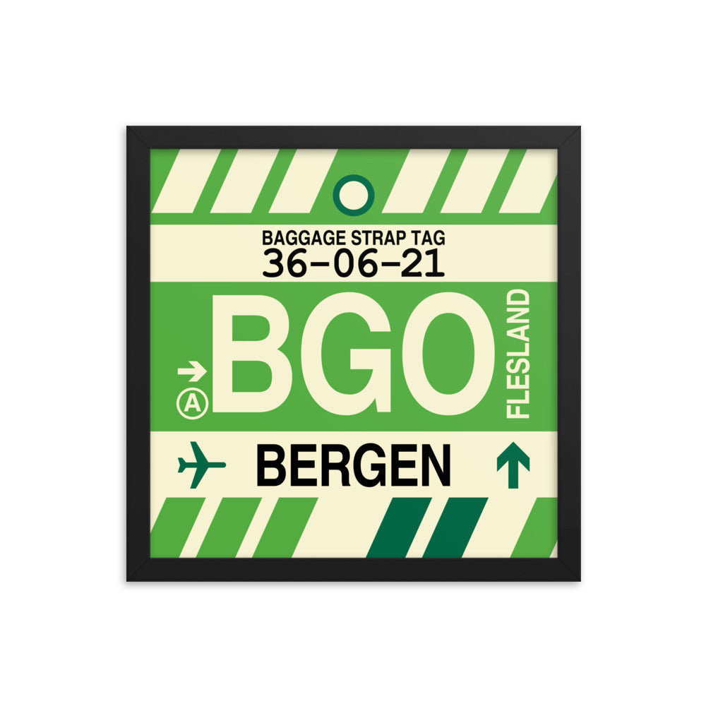Travel-Themed Framed Print • BGO Bergen • YHM Designs - Image 03