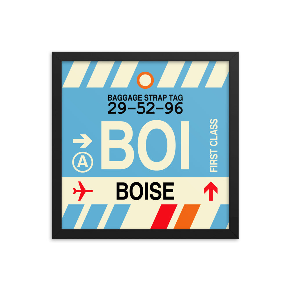 Travel-Themed Framed Print • BOI Boise • YHM Designs - Image 03