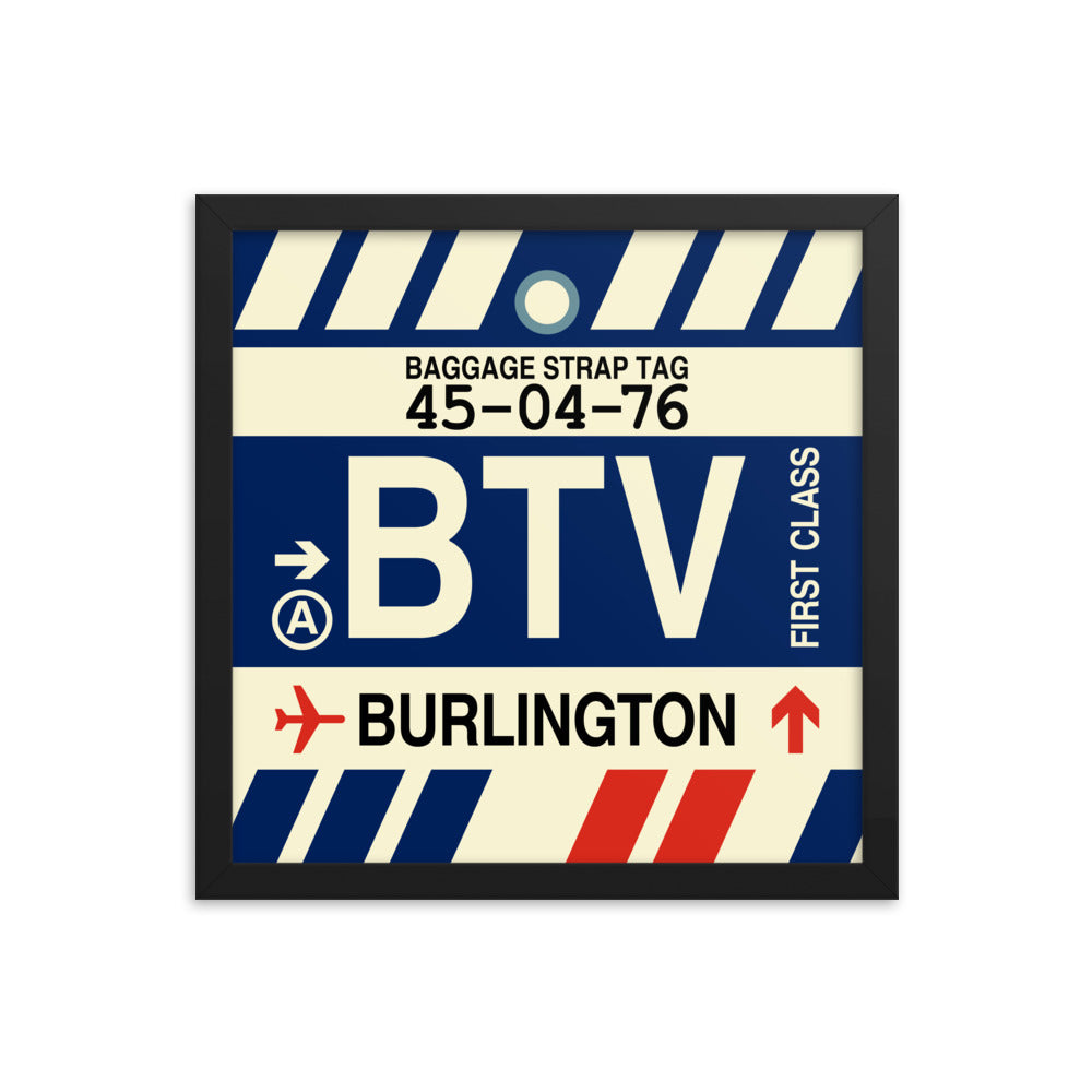 Travel-Themed Framed Print • BTV Burlington • YHM Designs - Image 03