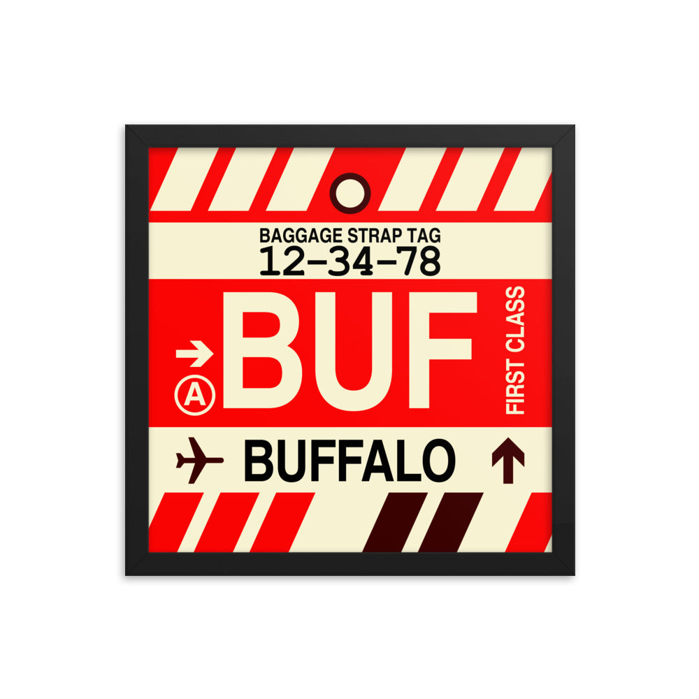 Travel-Themed Framed Print • BUF Buffalo • YHM Designs - Image 03