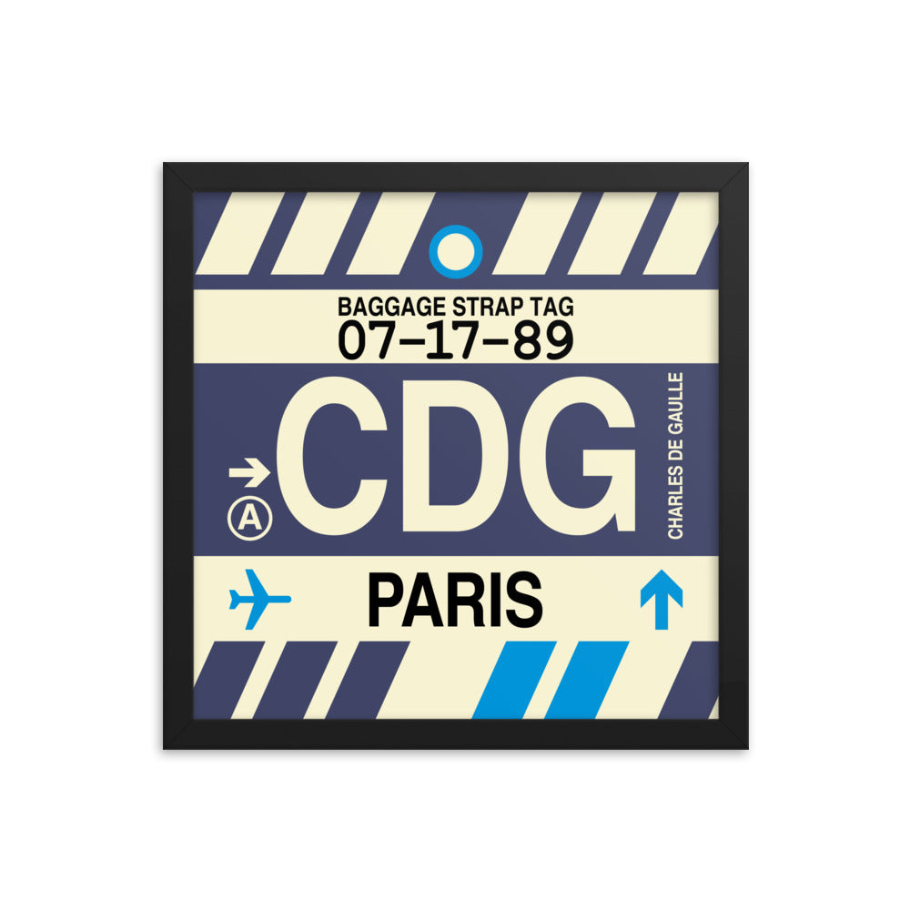 Travel-Themed Framed Print • CDG Paris Souvenir • YHM Designs - Image 03