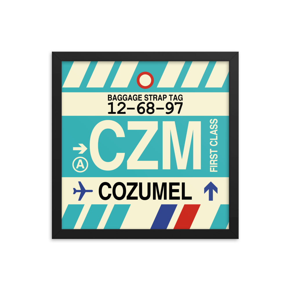 Travel-Themed Framed Print • CZM Cozumel • YHM Designs - Image 03