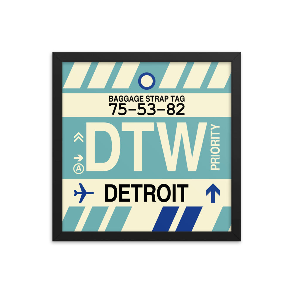 Travel-Themed Framed Print • DTW Detroit • YHM Designs - Image 03