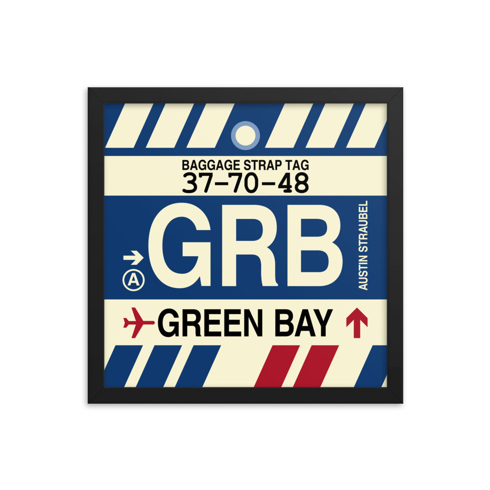 Travel-Themed Framed Print • GRB Green Bay • YHM Designs - Image 03