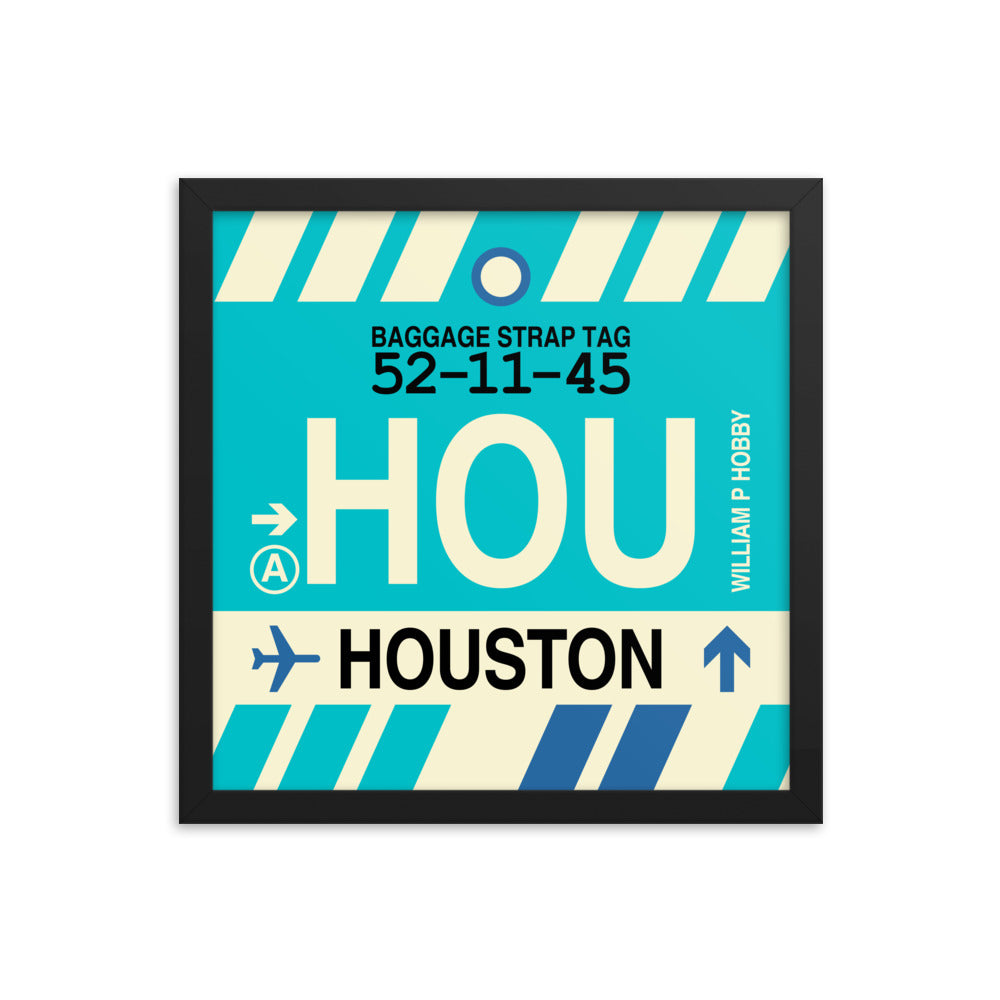 Travel-Themed Framed Print • HOU Houston • YHM Designs - Image 03