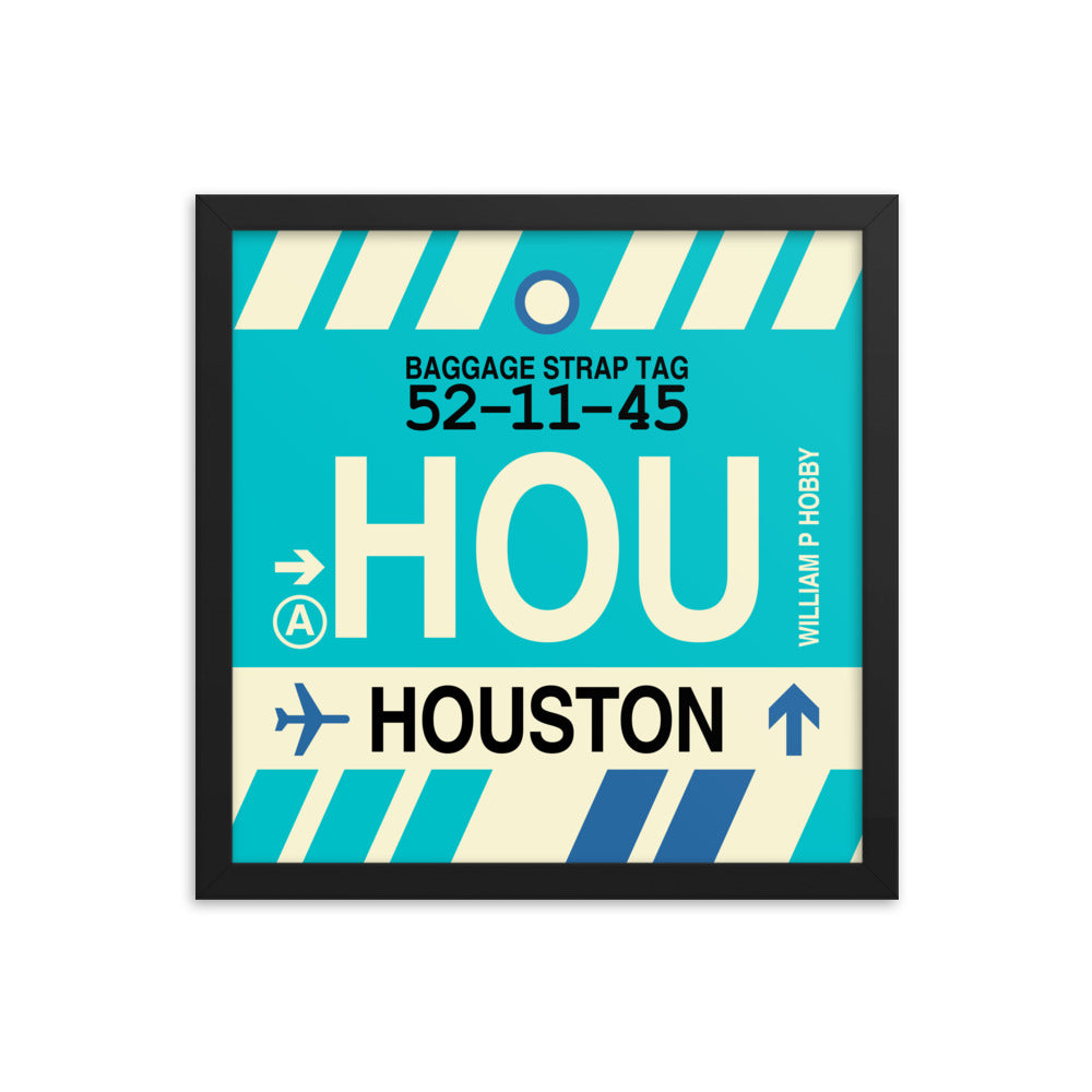 Travel-Themed Framed Print • HOU Houston Souvenir • YHM Designs - Image 03