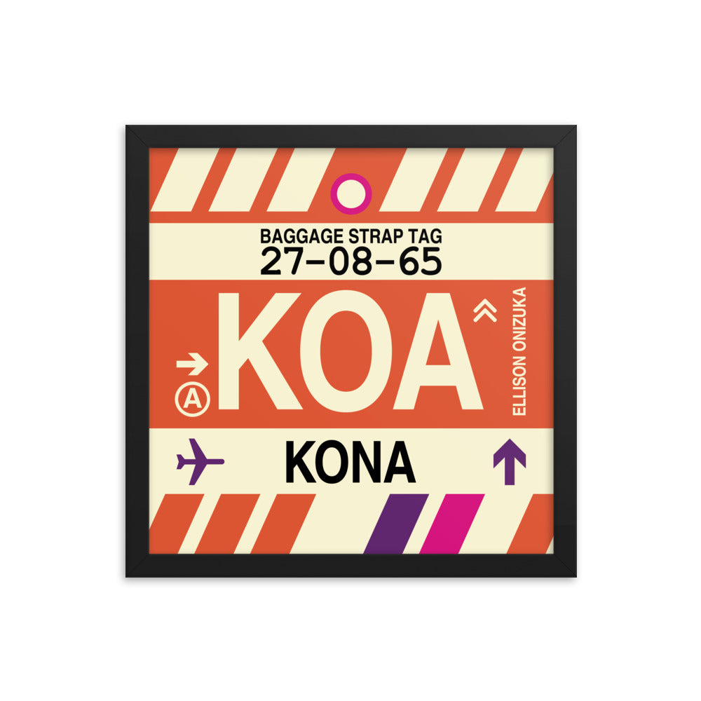 Travel-Themed Framed Print • KOA Kona Souvenir • YHM Designs - Image 03