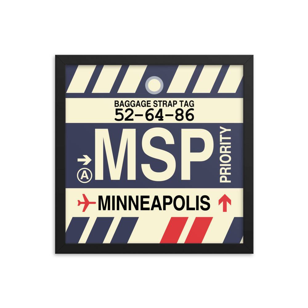 Travel-Themed Framed Print • MSP Minneapolis • YHM Designs - Image 03