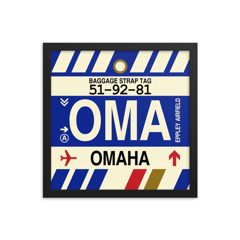 Travel-Themed Framed Print • OMA Omaha Souvenir • YHM Designs - Image 03
