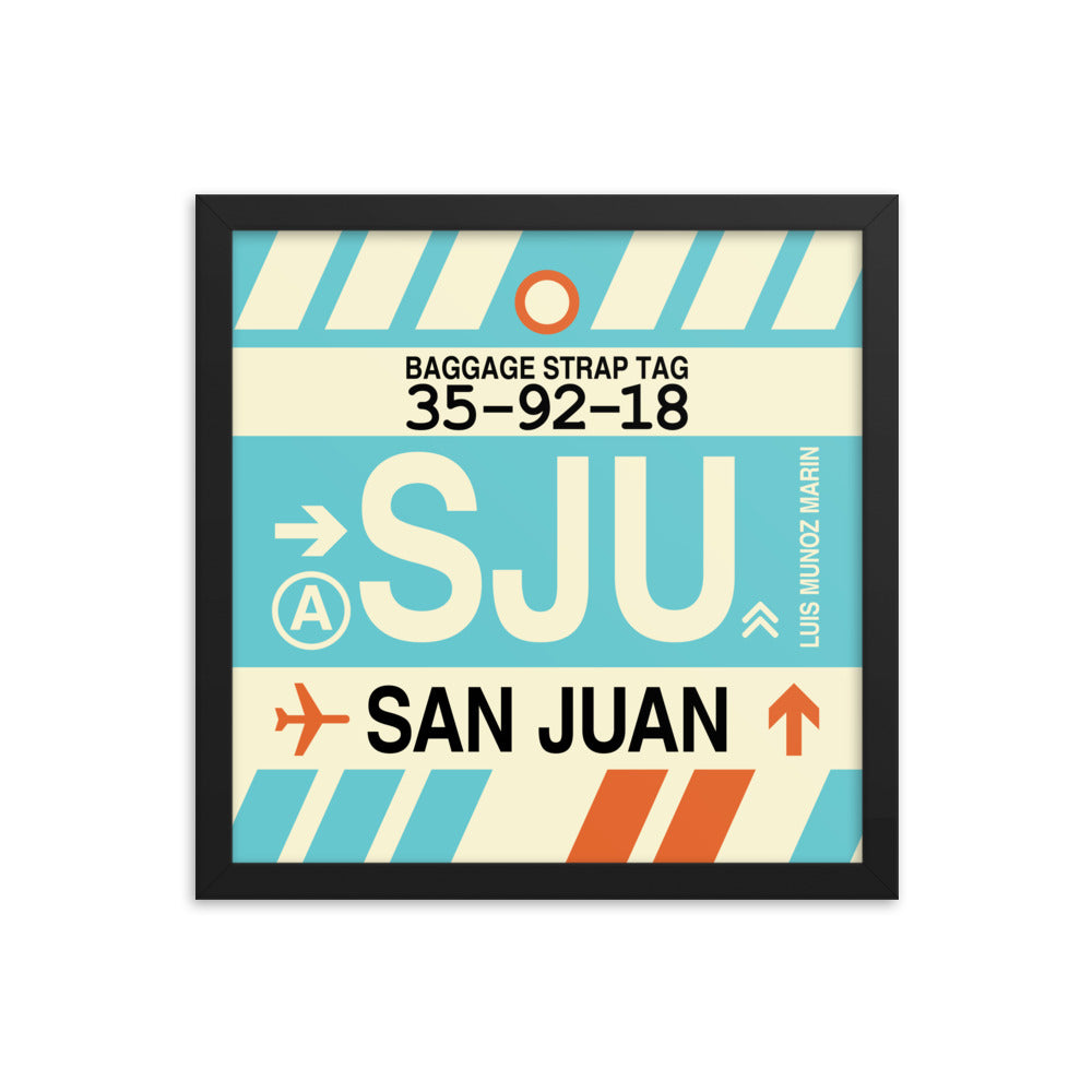 Travel-Themed Framed Print • SJU San Juan Souvenir • YHM Designs - Image 03