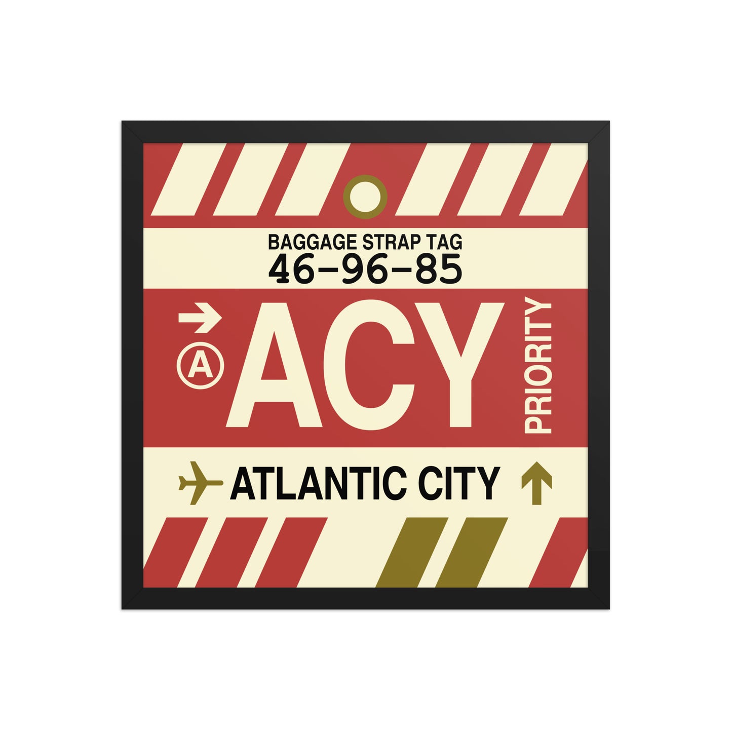 ACY Atlantic City Framed Print • Jet Age Baggage Tag Design • YHM Designs - Image 05