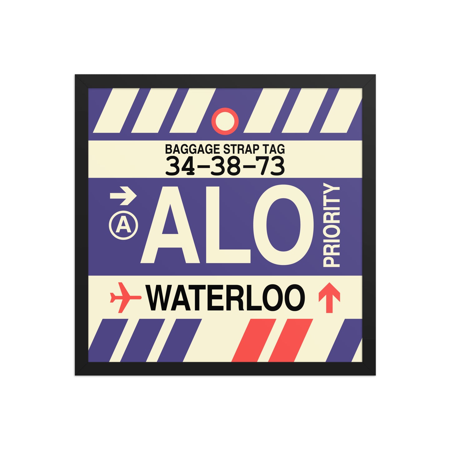 ALO Waterloo Framed Print • Jet Age Baggage Tag Design • YHM Designs - Image 05
