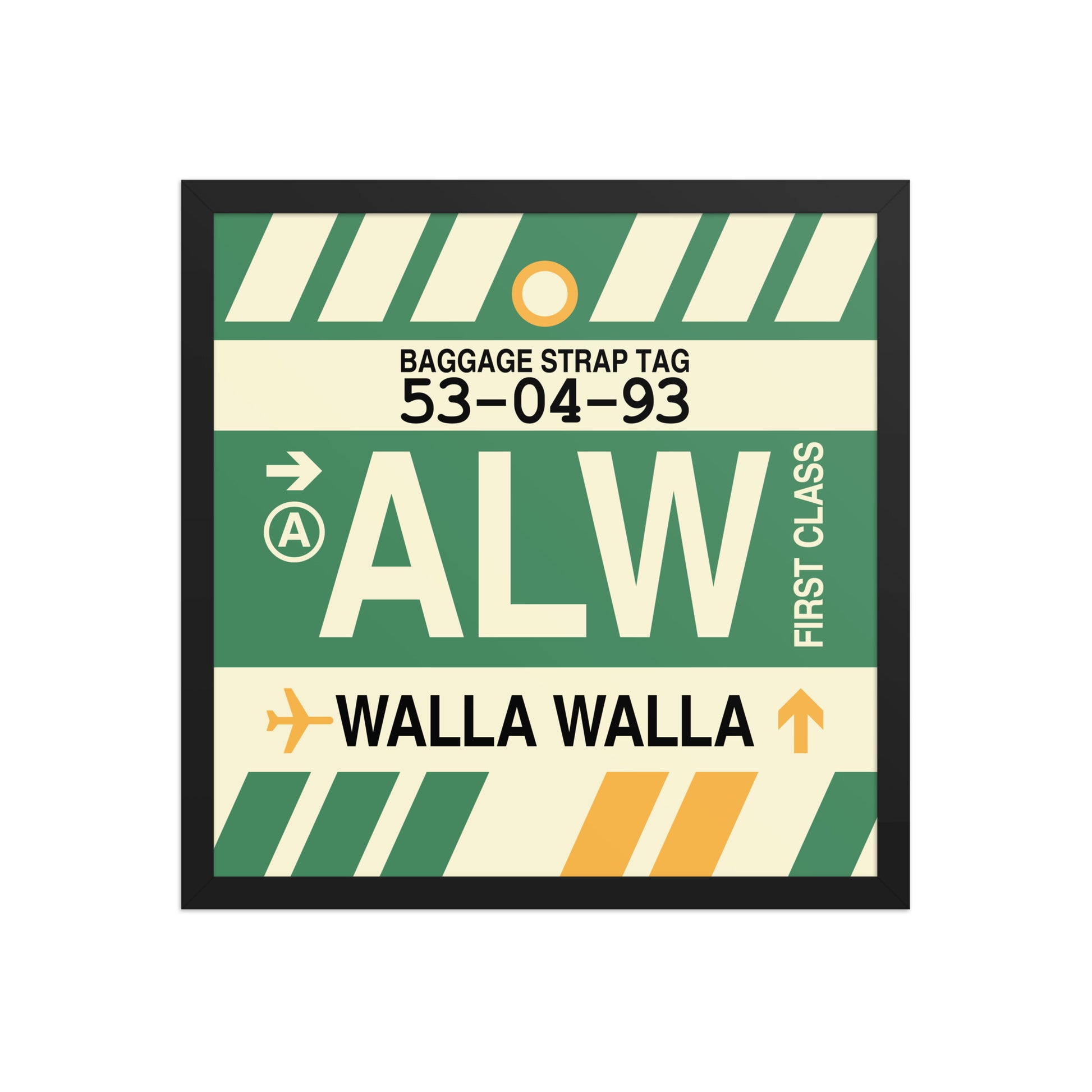 ALW Walla Walla Framed Print • Jet Age Baggage Tag Design • YHM Designs - Image 05