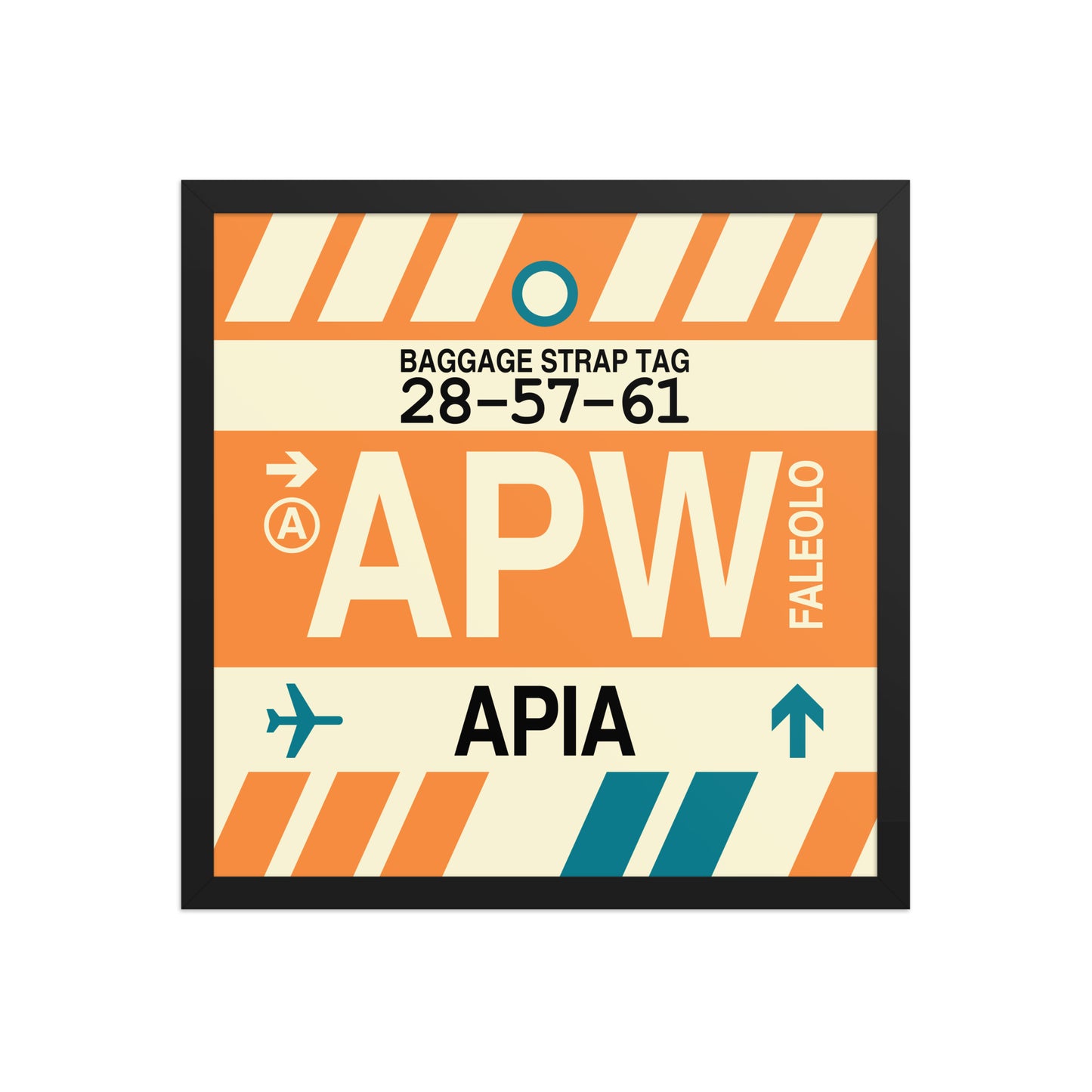 APW Apia Framed Print • Jet Age Baggage Tag Design • YHM Designs - Image 05