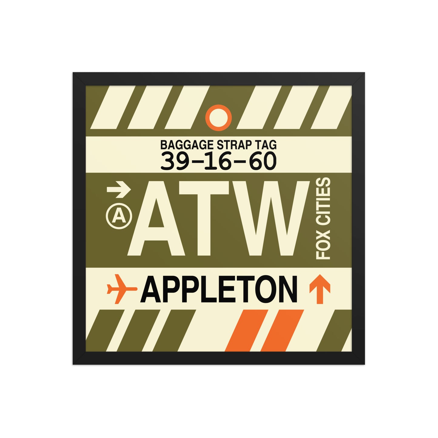 ATW Appleton Framed Print • Jet Age Baggage Tag Design • YHM Designs - Image 05