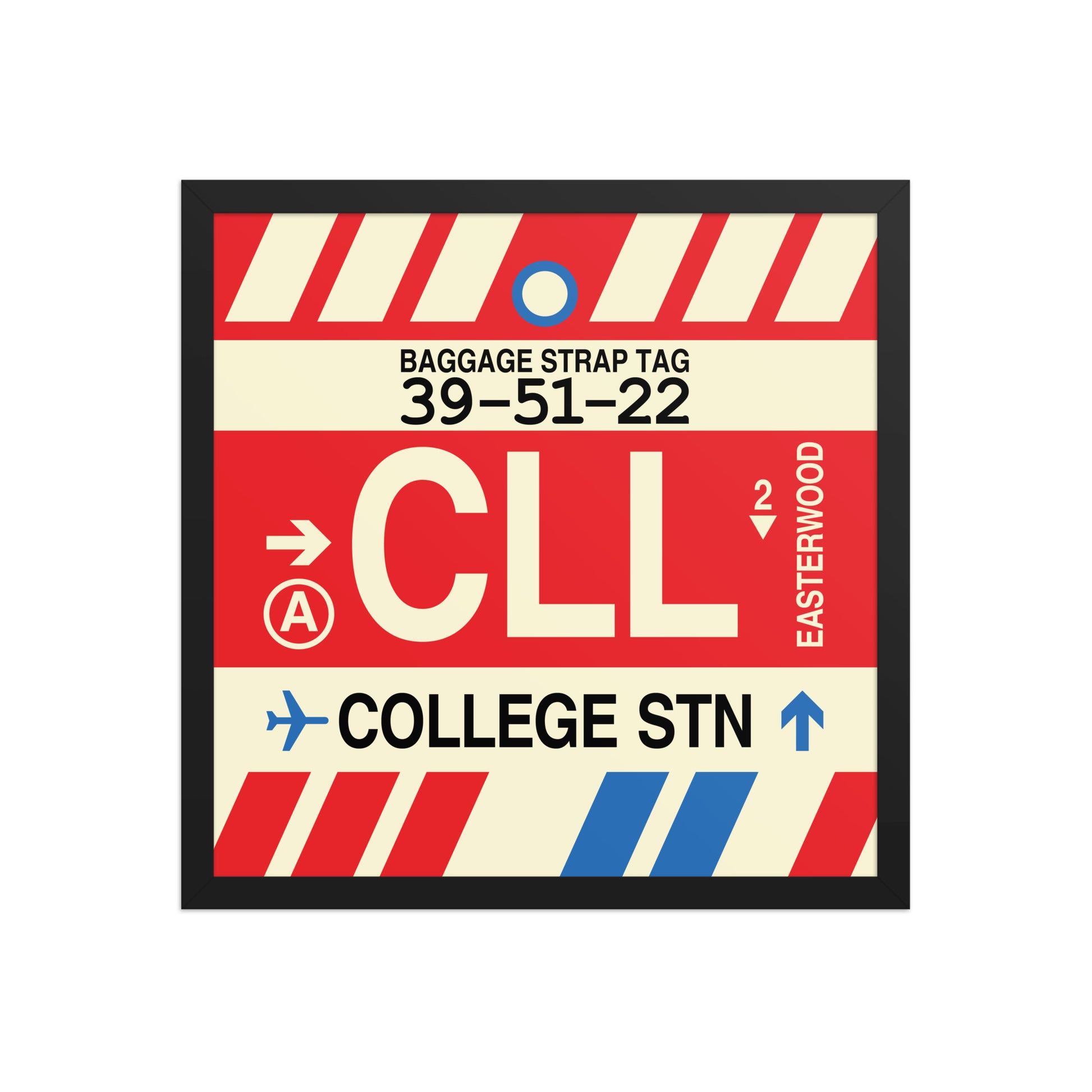 CLL College Station Framed Print • Jet Age Baggage Tag Design • YHM Designs - Image 05