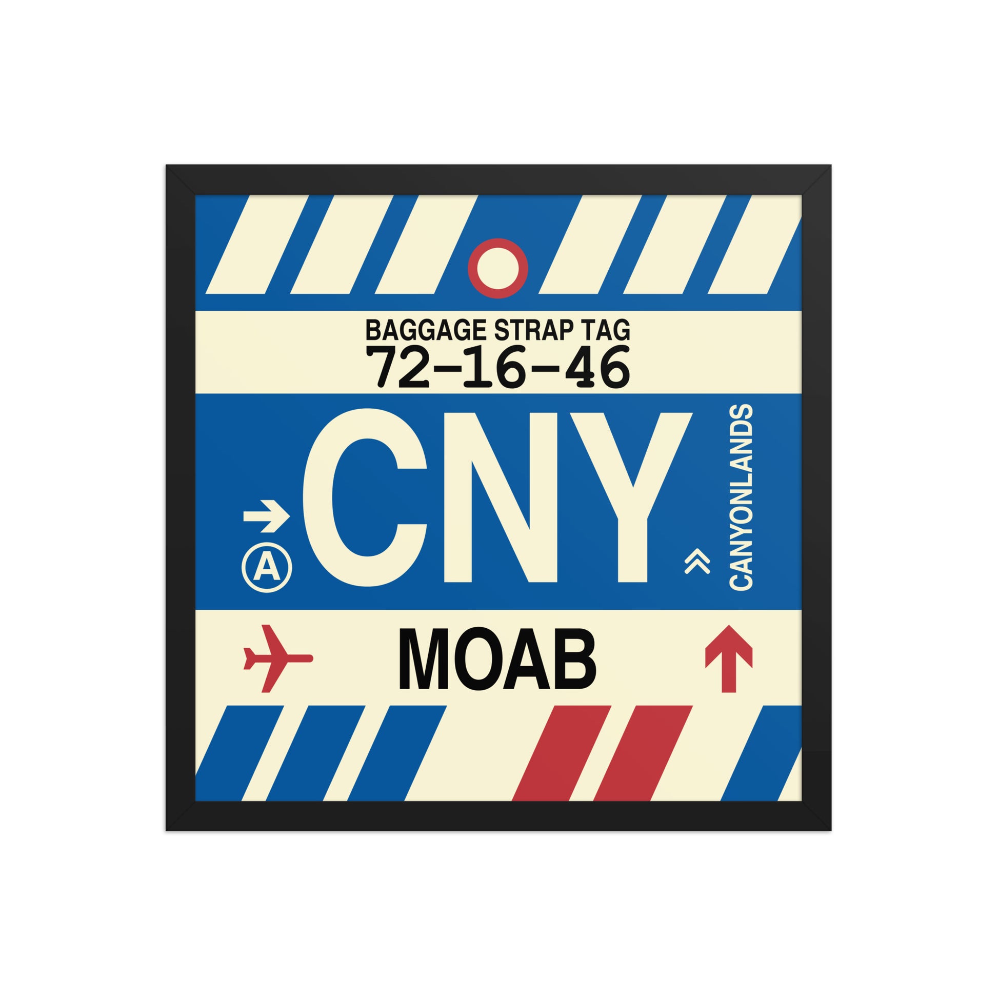 CNY Moab Framed Print • Jet Age Baggage Tag Design • YHM Designs - Image 05