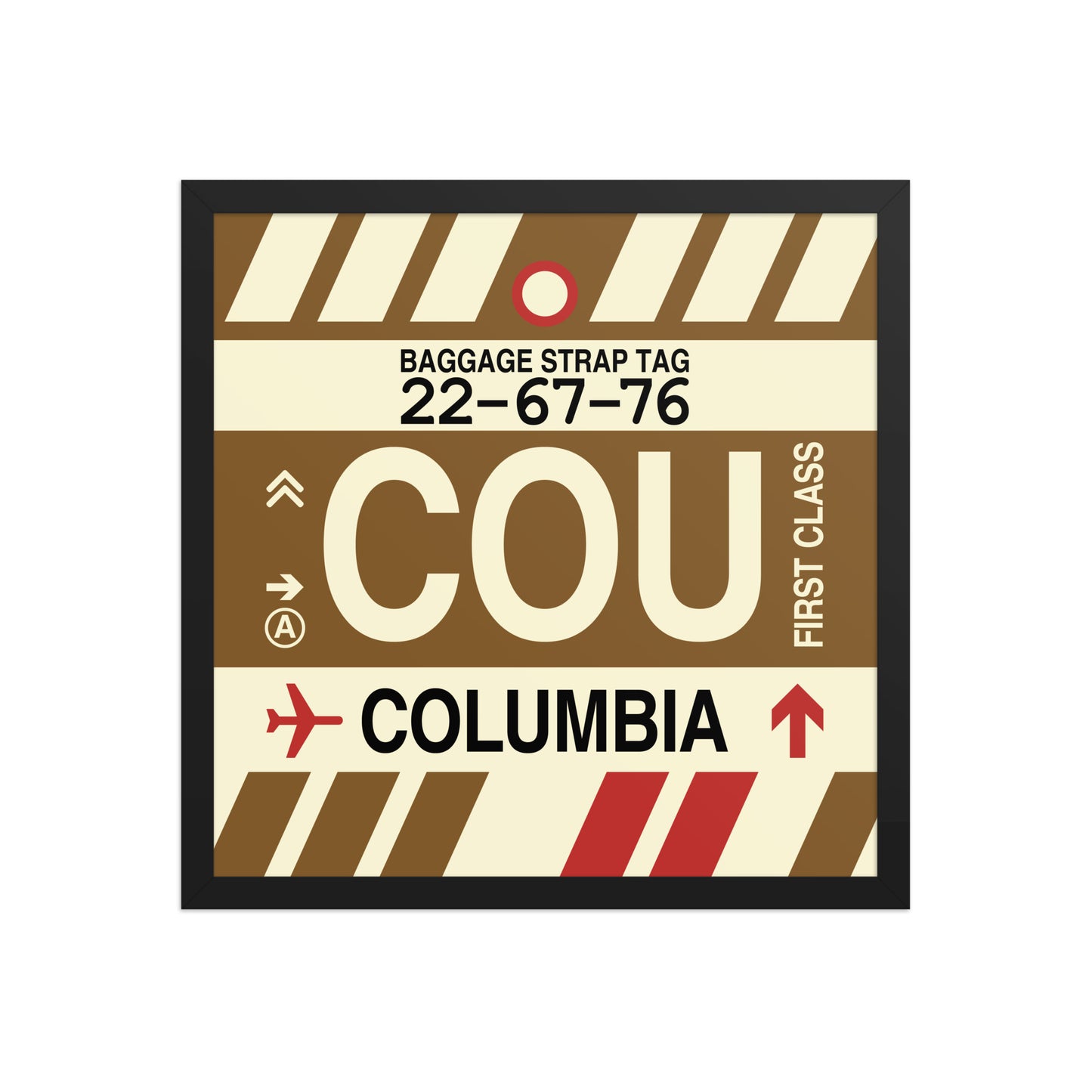 COU Columbia Framed Print • Jet Age Baggage Tag Design • YHM Designs - Image 05