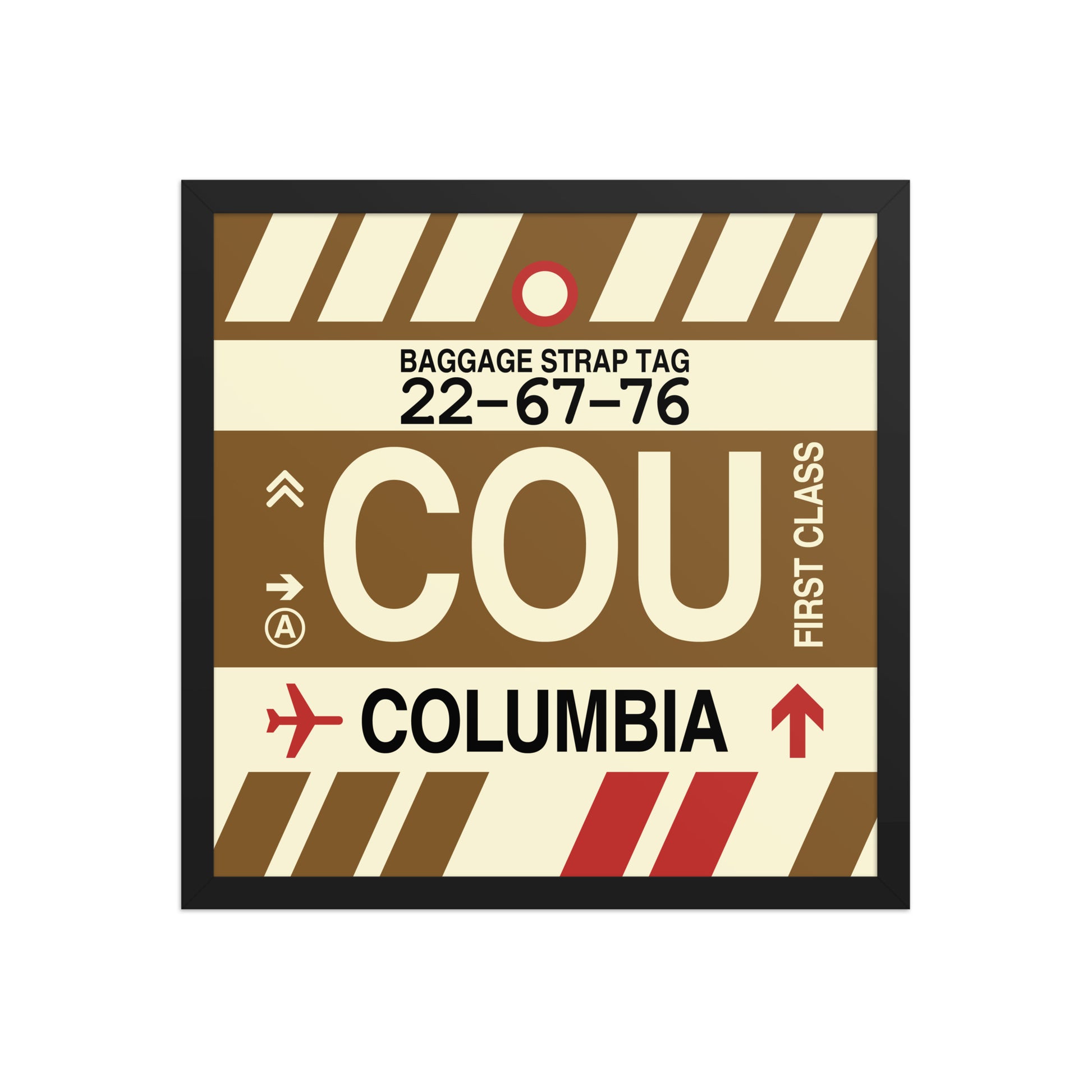 COU Columbia Framed Print • Jet Age Baggage Tag Design • YHM Designs - Image 05