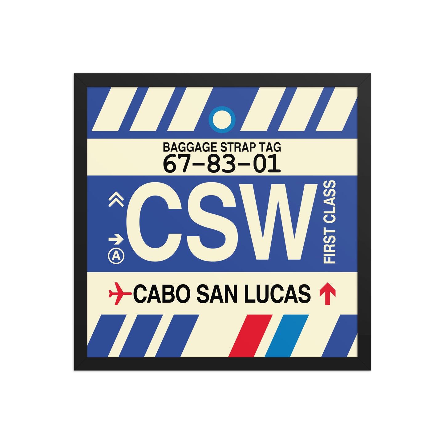 CSW Cabo San Lucas Framed Print • Jet Age Baggage Tag Design • YHM Designs - Image 05