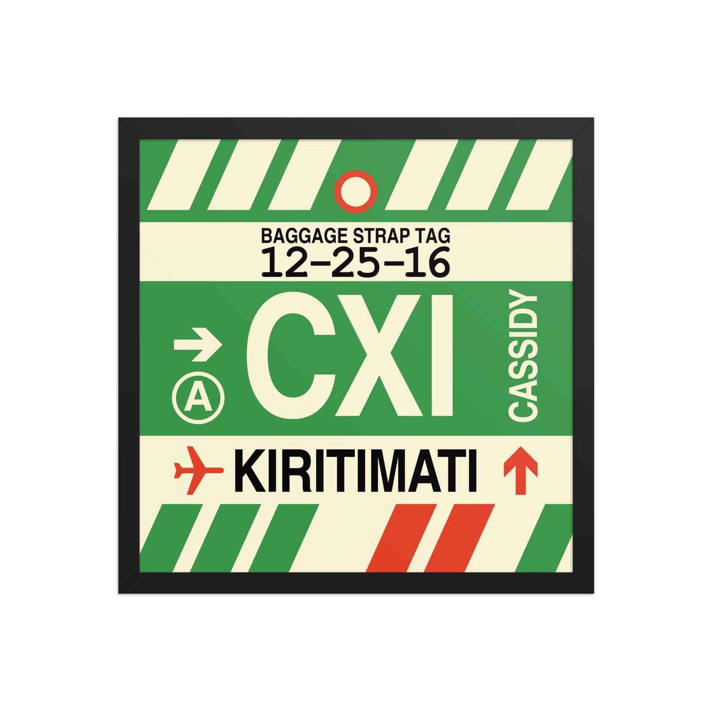CXI Kiritimati Framed Print • Jet Age Baggage Tag Design • YHM Designs - Image 05