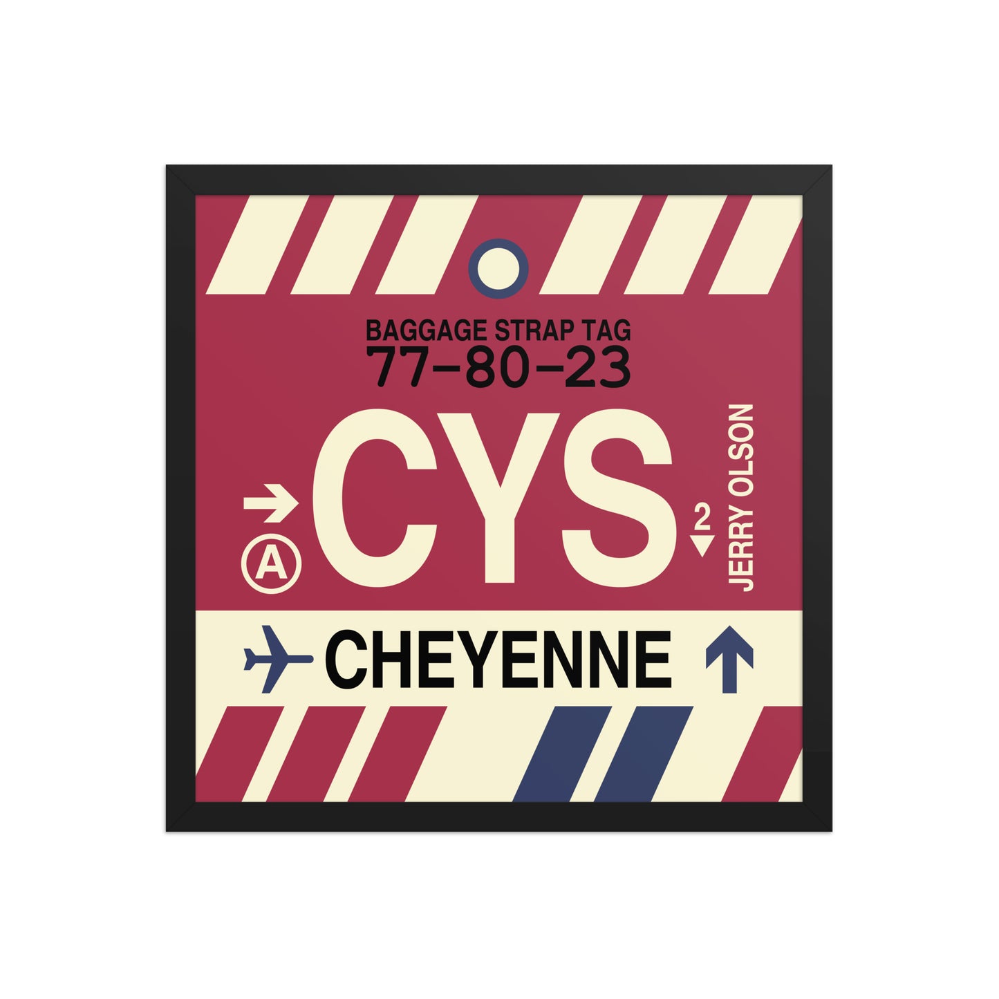CYS Cheyenne Framed Print • Jet Age Baggage Tag Design • YHM Designs - Image 05