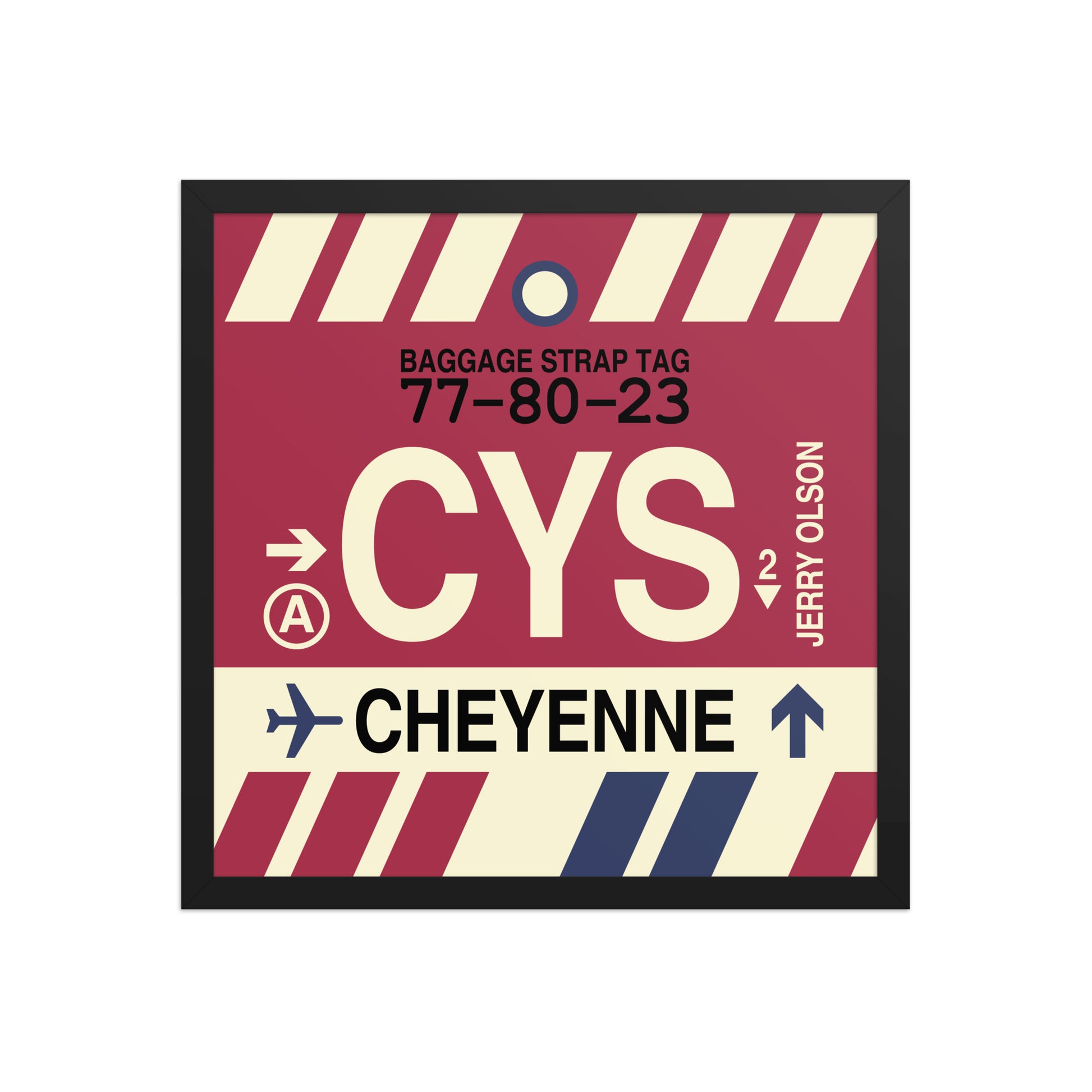 CYS Cheyenne Framed Print • Jet Age Baggage Tag Design • YHM Designs - Image 05