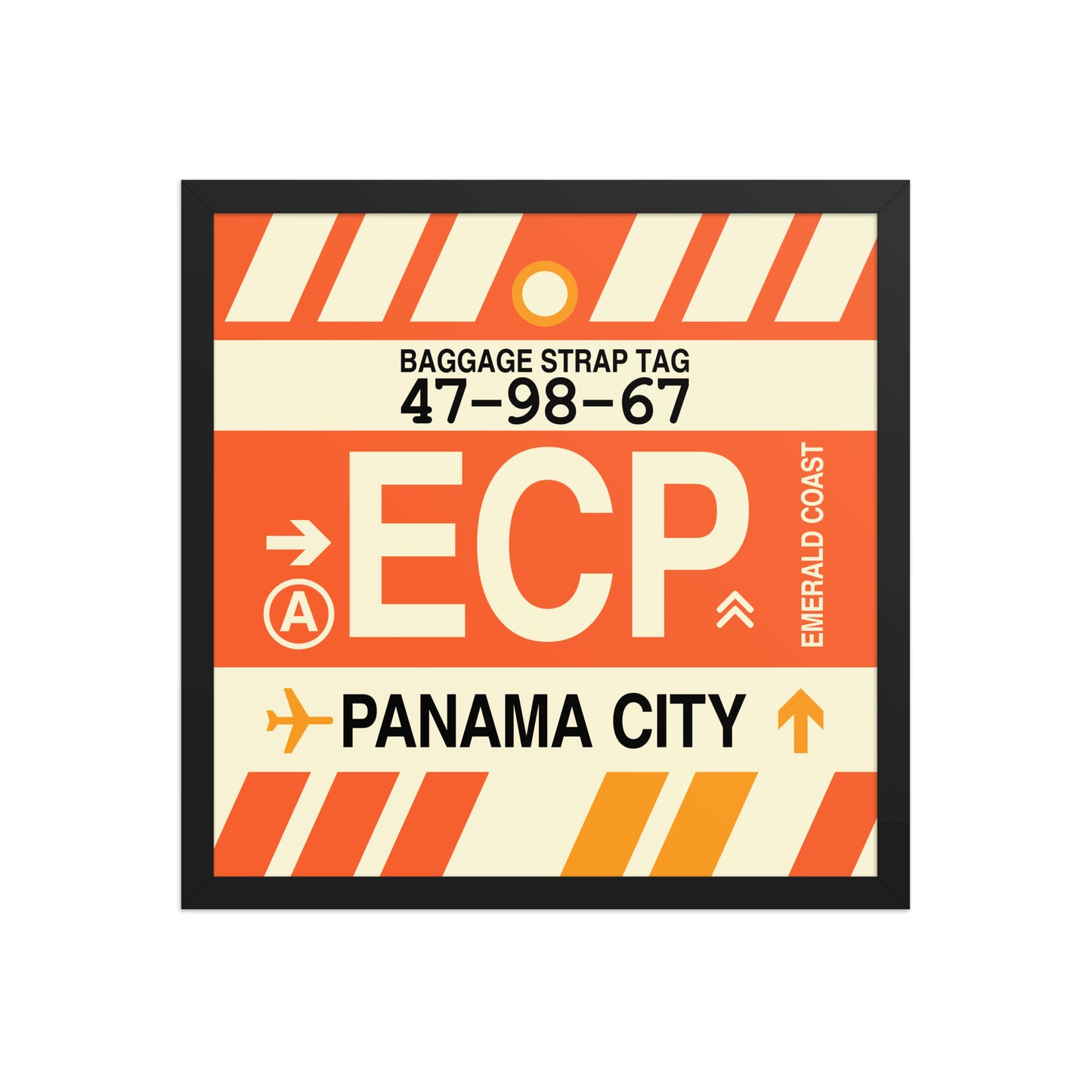 ECP Panama City Framed Print • Jet Age Baggage Tag Design • YHM Designs - Image 05