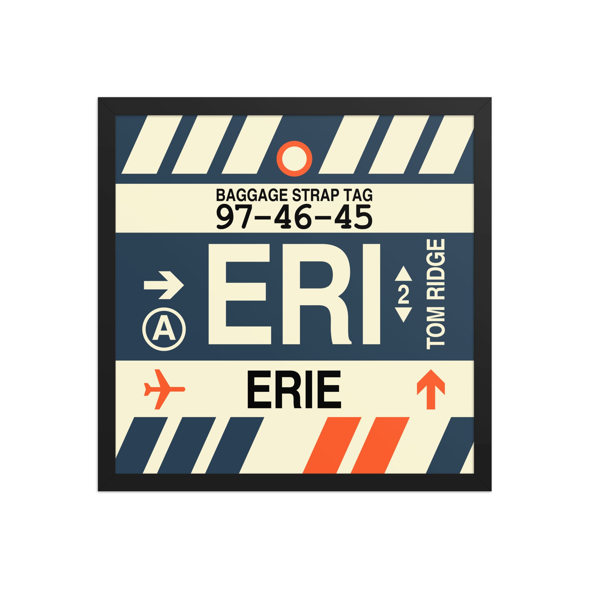 ERI Erie Framed Print • Jet Age Baggage Tag Design • YHM Designs - Image 05