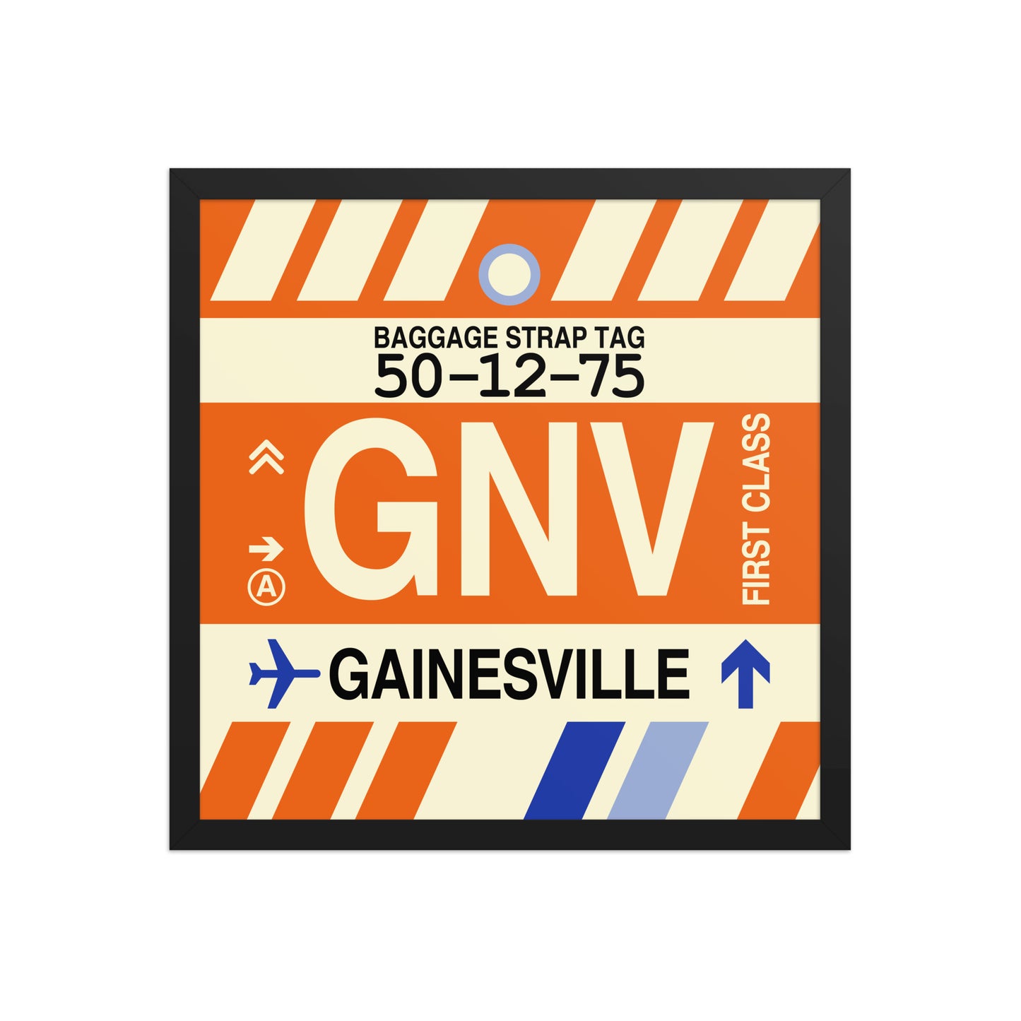 GNV Gainesville Framed Print • Jet Age Baggage Tag Design • YHM Designs - Image 05