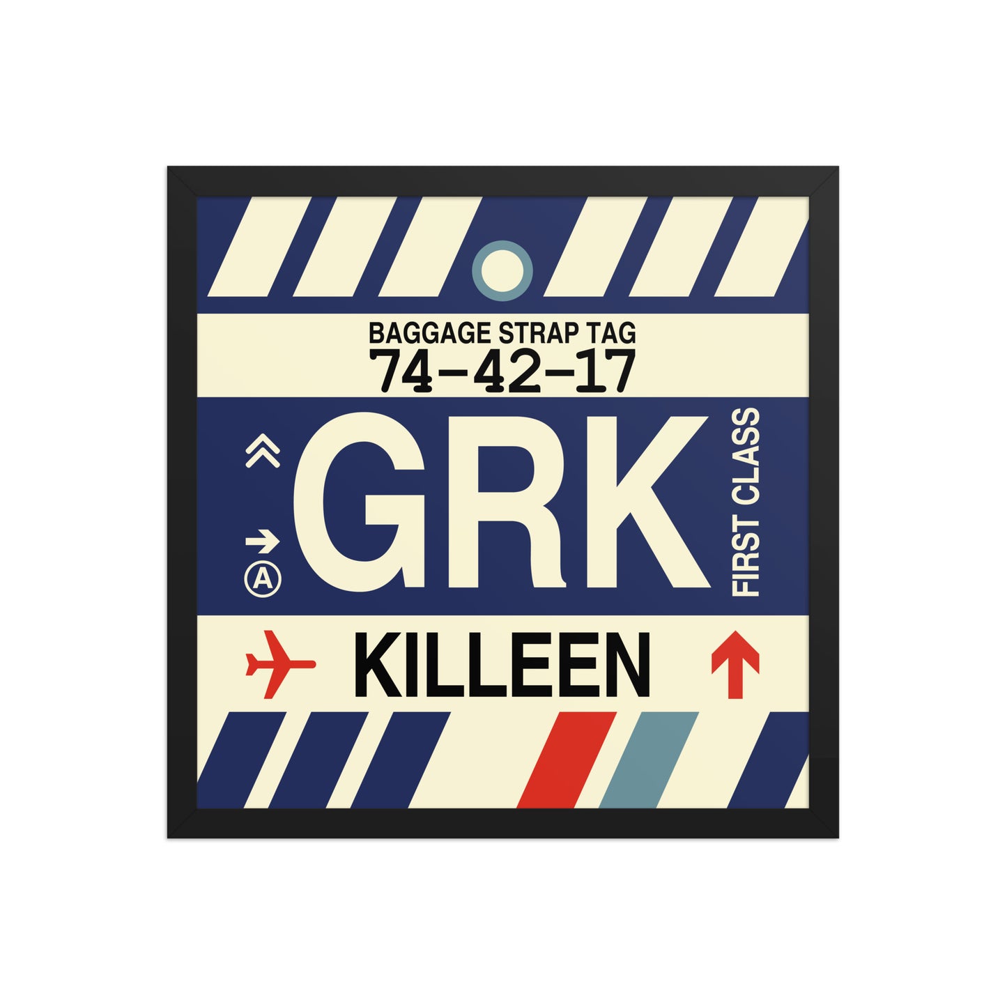 GRK Killeen Framed Print • Jet Age Baggage Tag Design • YHM Designs - Image 05