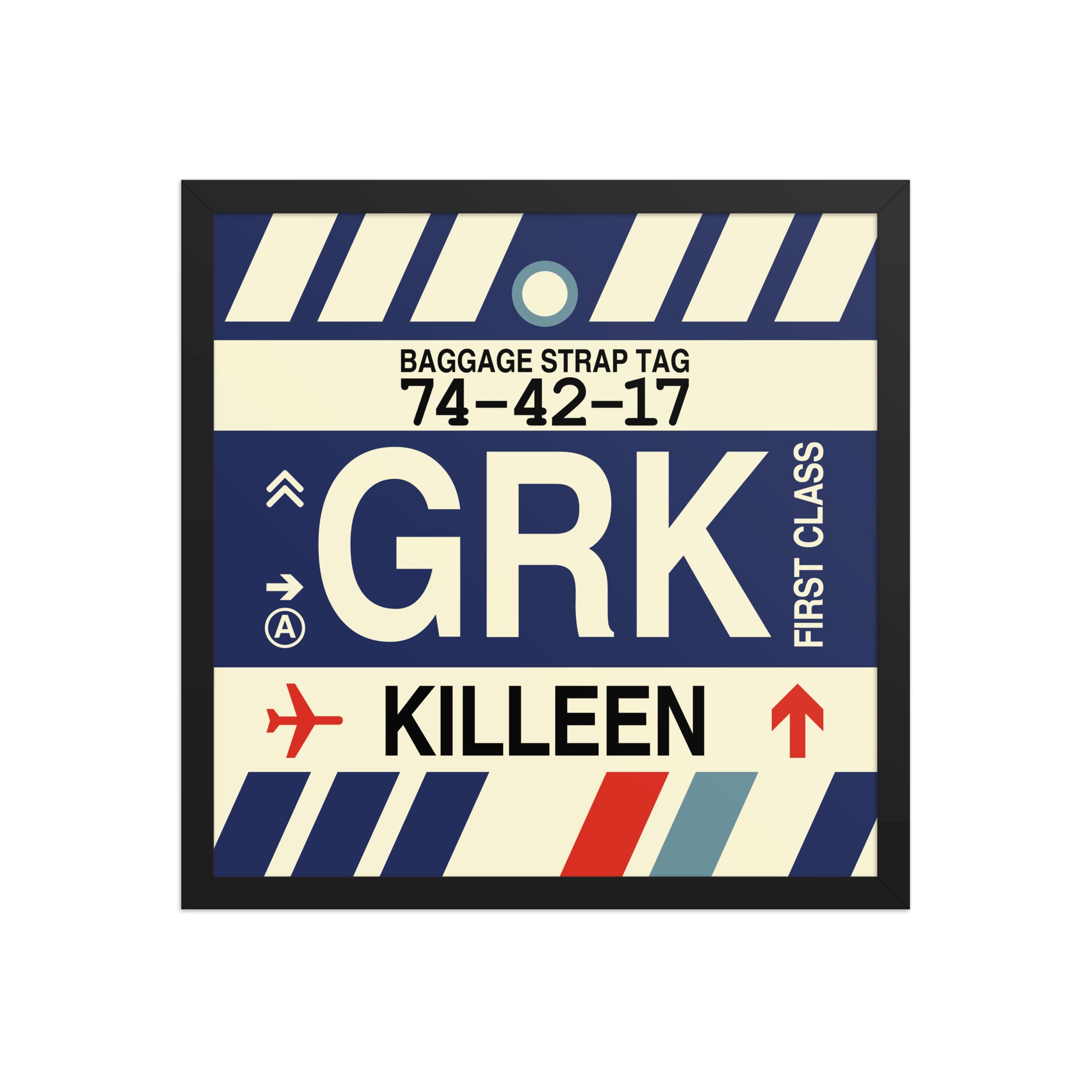 GRK Killeen Framed Print • Jet Age Baggage Tag Design • YHM Designs - Image 05