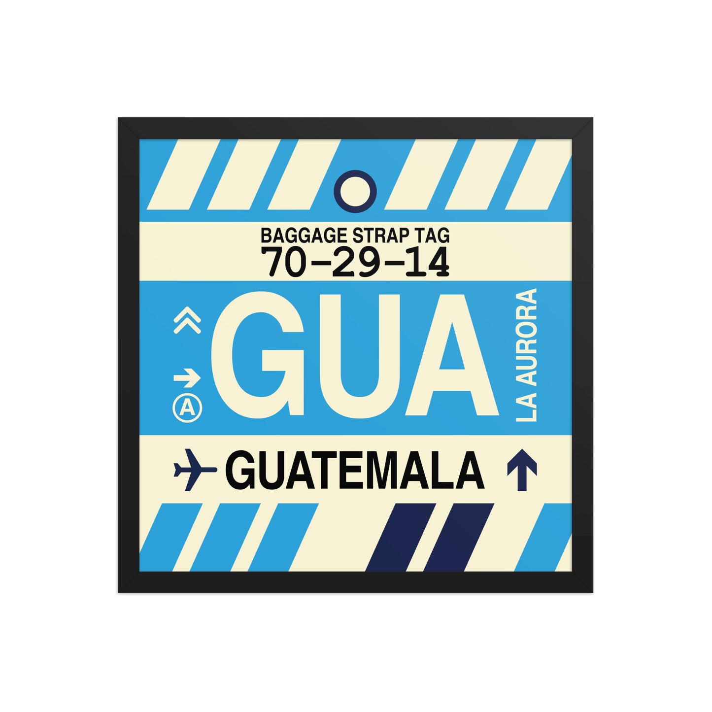 GUA Guatemala City Framed Print • Jet Age Baggage Tag Design • YHM Designs - Image 05