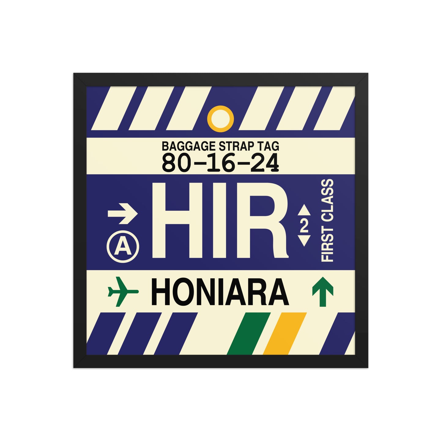 HIR Honiara Framed Print • Jet Age Baggage Tag Design • YHM Designs - Image 05