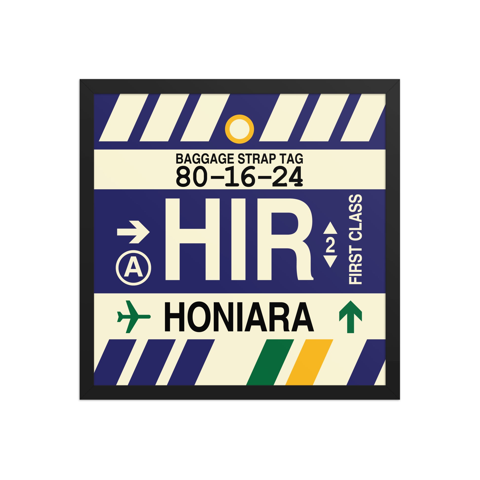 HIR Honiara Framed Print • Jet Age Baggage Tag Design • YHM Designs - Image 05